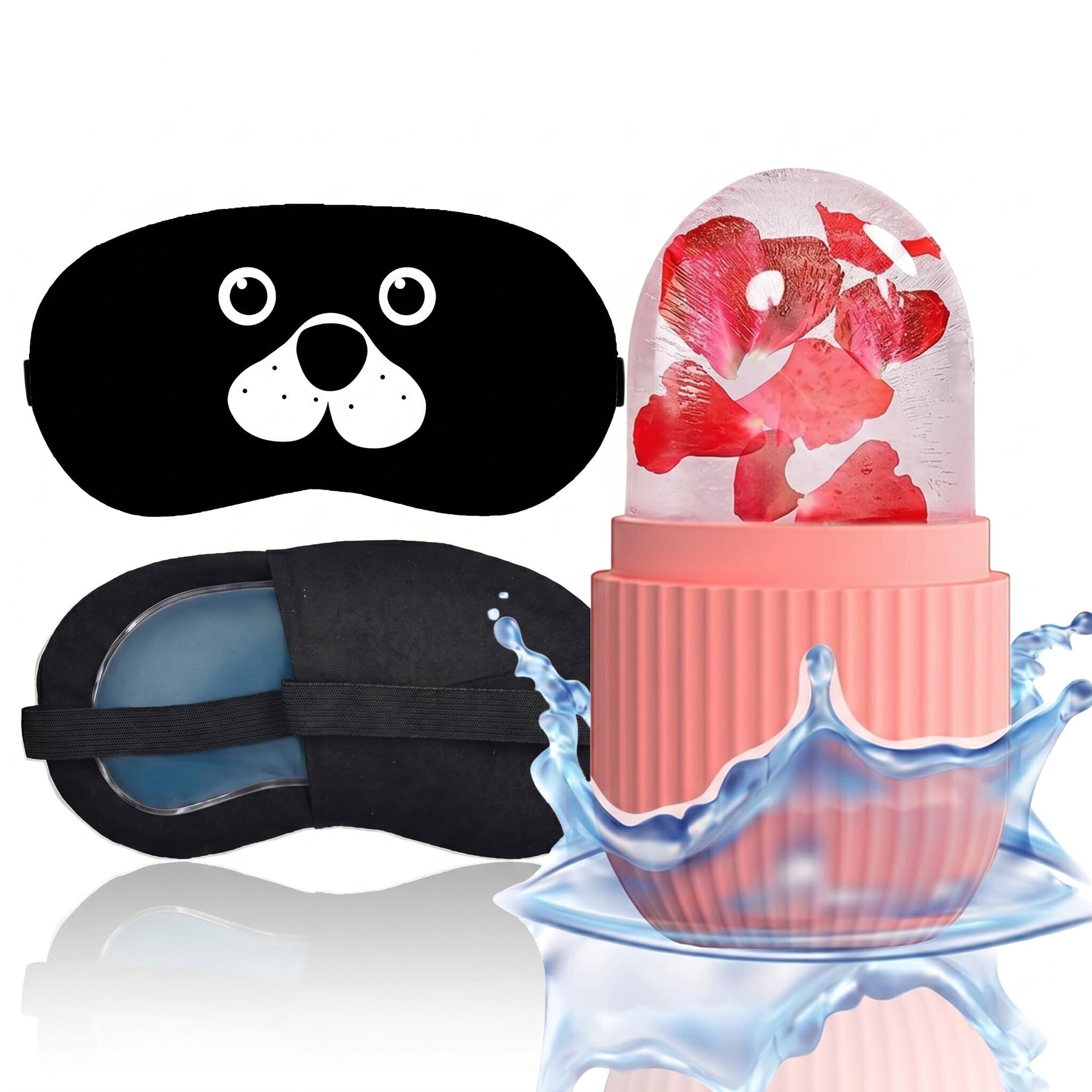Premium Aesthetics Skincare Set | Vibrant Ice Roller for Face & Dual-Tone Gel Eye Mask for Modern Daily Self-Care Routines-image-8
