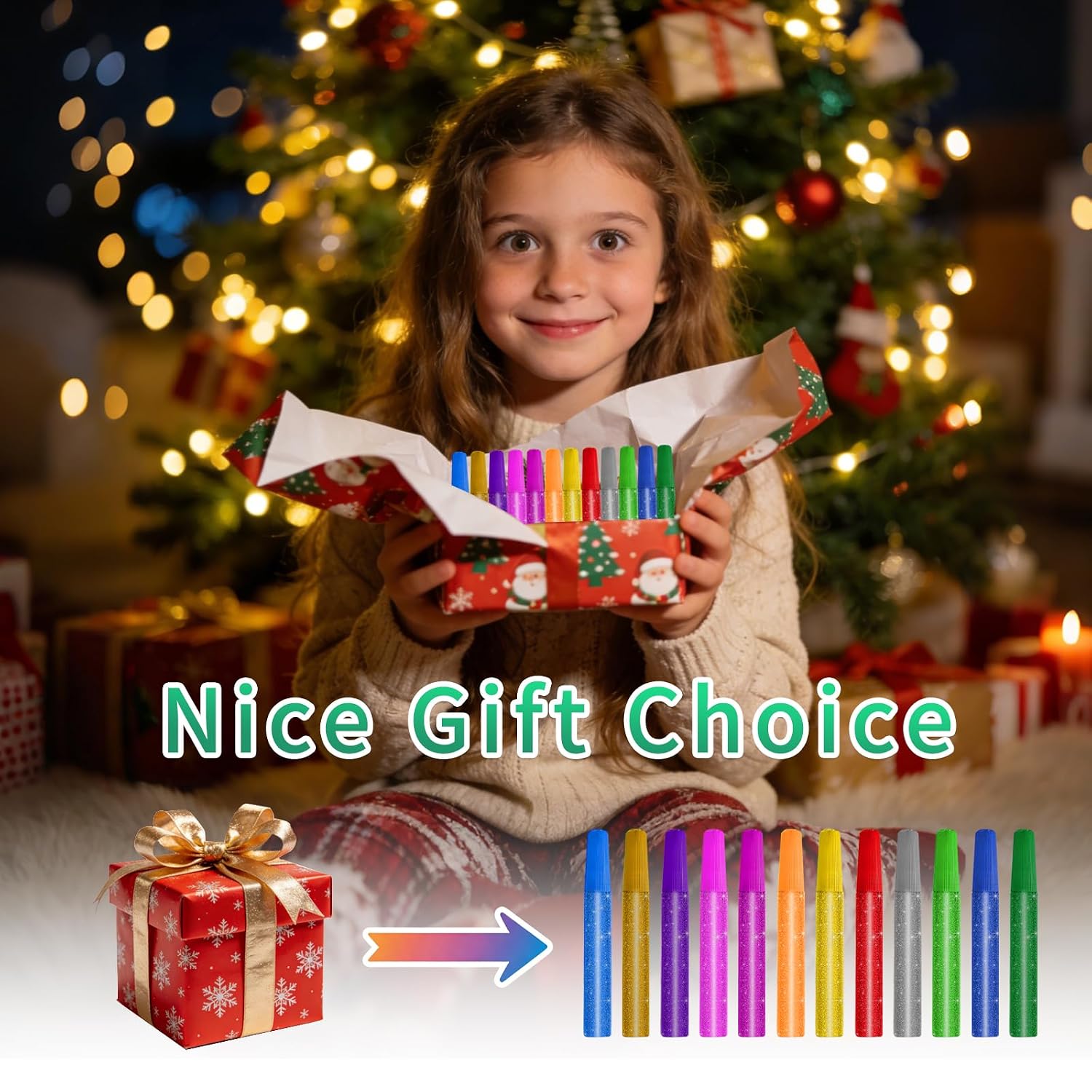 Glitter Glue 24 Pcs, Glitter Glue Pens Bulk 10 Colors,Rainbow Washable Glue Sticks for Kids Crafts DIY Arts Slime Scrapbooking Cards Decorating