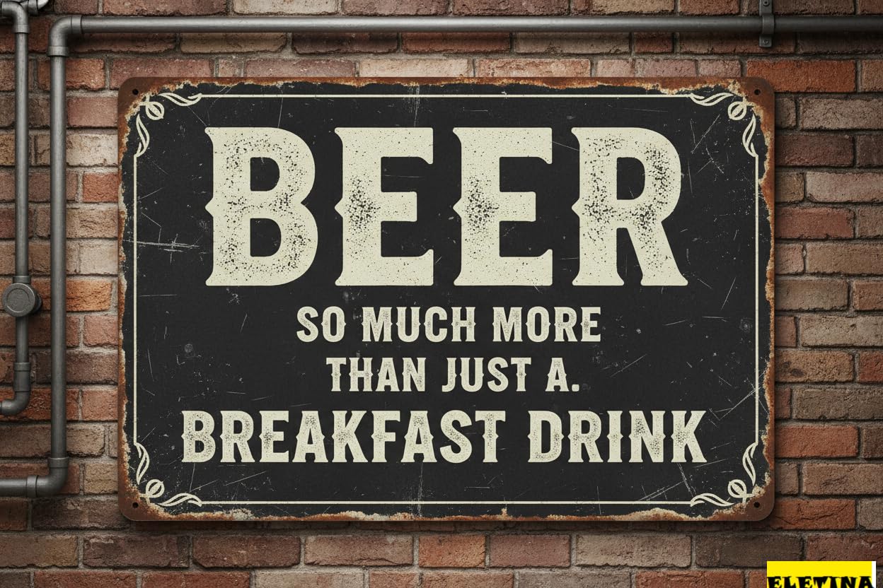 Vintage Metal Tin Sign Beer So Much More Than Just A Breakfast Drink Wall Decoration 12x8 Inches House Room Cafe Bars Restaurants Pubs De