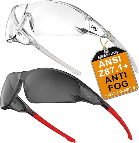 Miniatura 17 de HTS HUNTERSKY ANSI Z87.1 Gafas de seguridad antivaho envolventes transparentes, gafas de laboratorio para pickleball y química con resistencia a