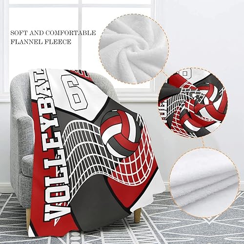 Miniatura 5 de Manta deportiva de voleibol personalizada con nombre, manta de forro polar suave para niñas y niños, recién nacidos, regalo de cumpleaños, 40 x 50
