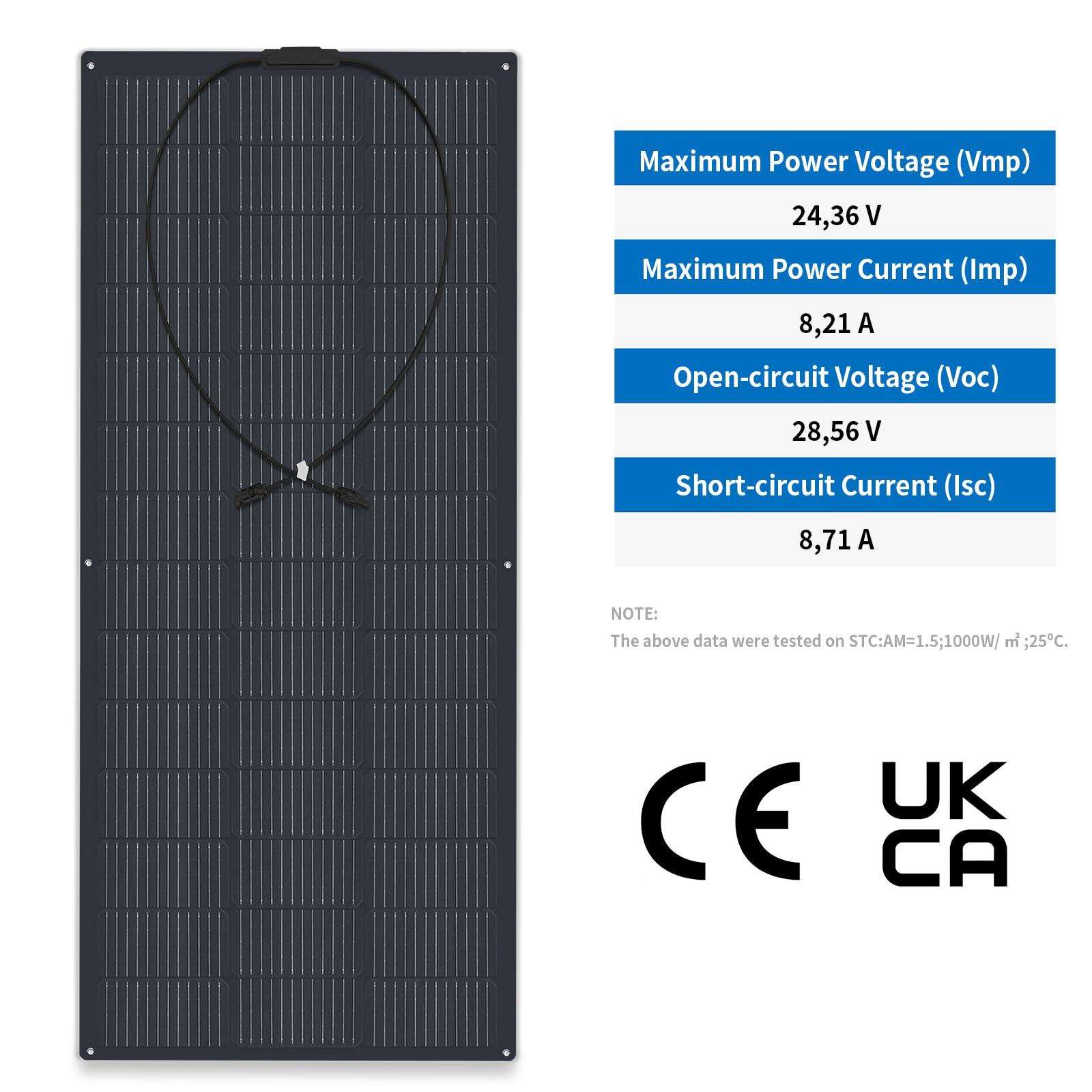 Pannelli Solari Flessibili Firefly Energy 200W - 2 Da 100W Monocristallini Per Camper E Barche - Foto 9