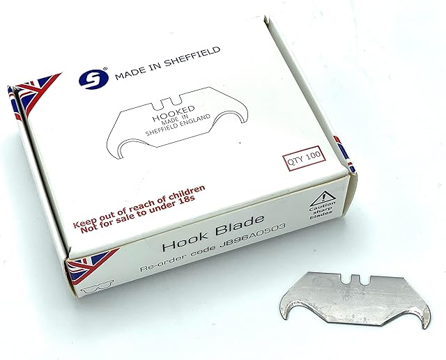 Jewel Blade Hooked Trimming Blades Jewel blade Sheffield Pack of 100 Pieces