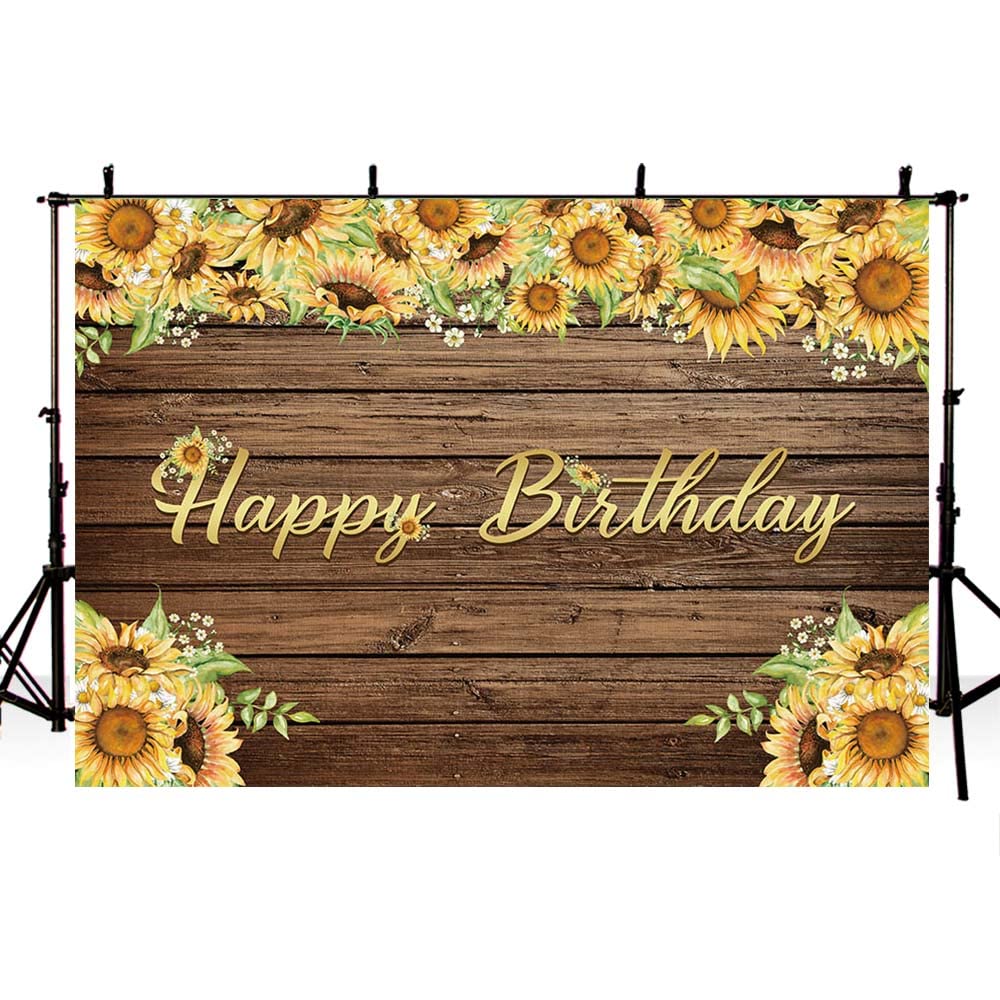Geburtstags-Hintergrund Sonnenblumen – 2,1 X 1,5 M, Vinyl, Für Foto-Shootings, Party-Deko