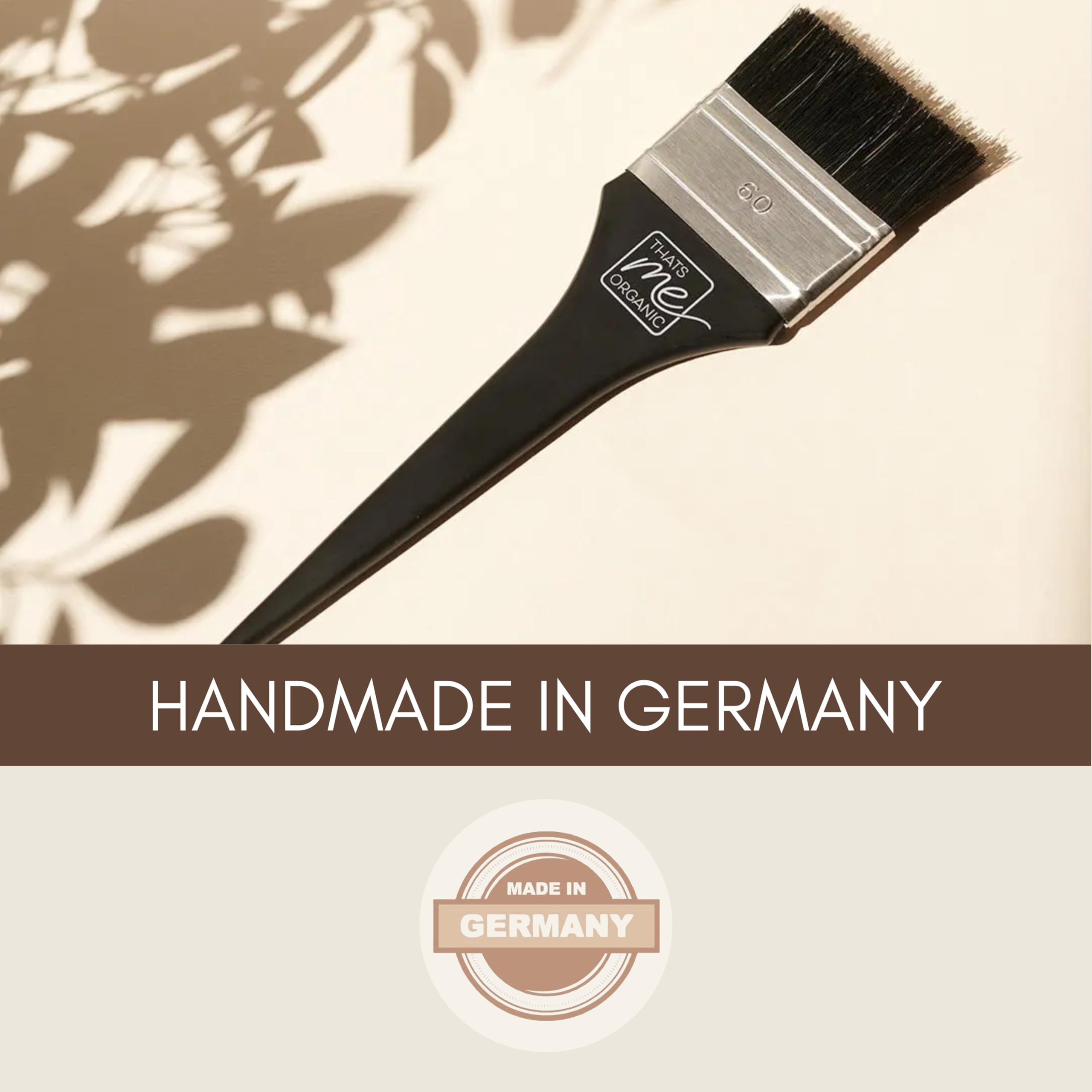 Thats me Organic Profi Färbe-Pinsel für Pflanzenhaarfarbe – Ergonomischer Haarfärbepinsel mit Wildschweinborsten für präzise Anwendung – Ideal für nachhaltige Haarfarbe und Balayage