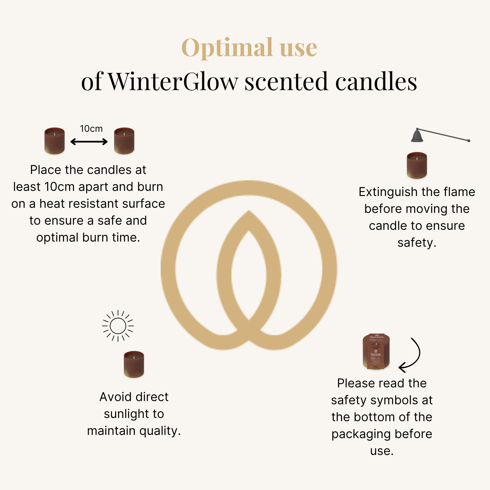 Spaas 6 WinterGlow-Duftkerzen, 35 Stunden, Orange und Zimt
