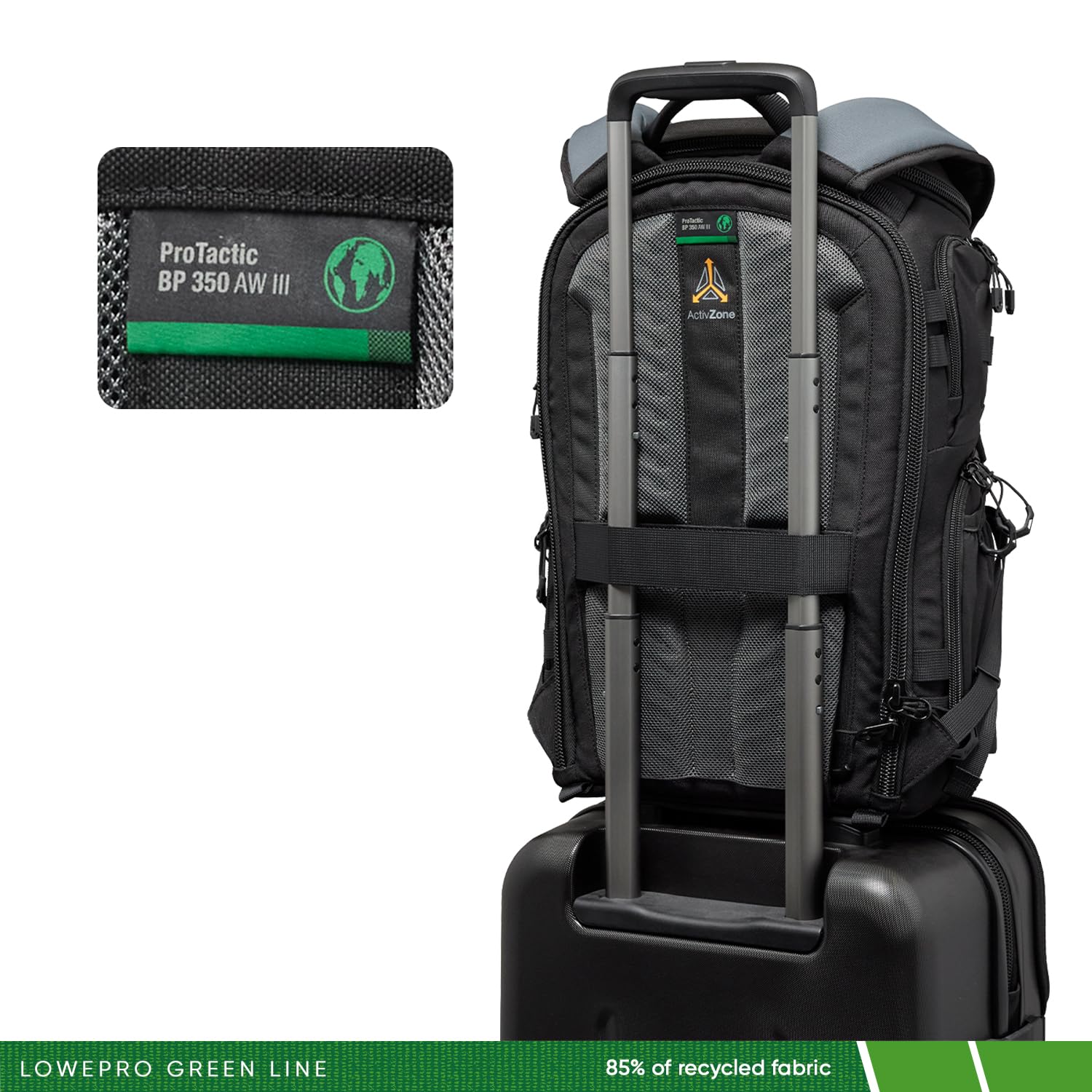 Lowepro ProTactic BP 350 AW III Zaino Professionale per Fotocamera, Accesso Multiplo, DSLR/Droni/Mirrorless, Laptop fino a 14', Copertura Antipioggia, per Fotografi e Videografi, Capacità 17L