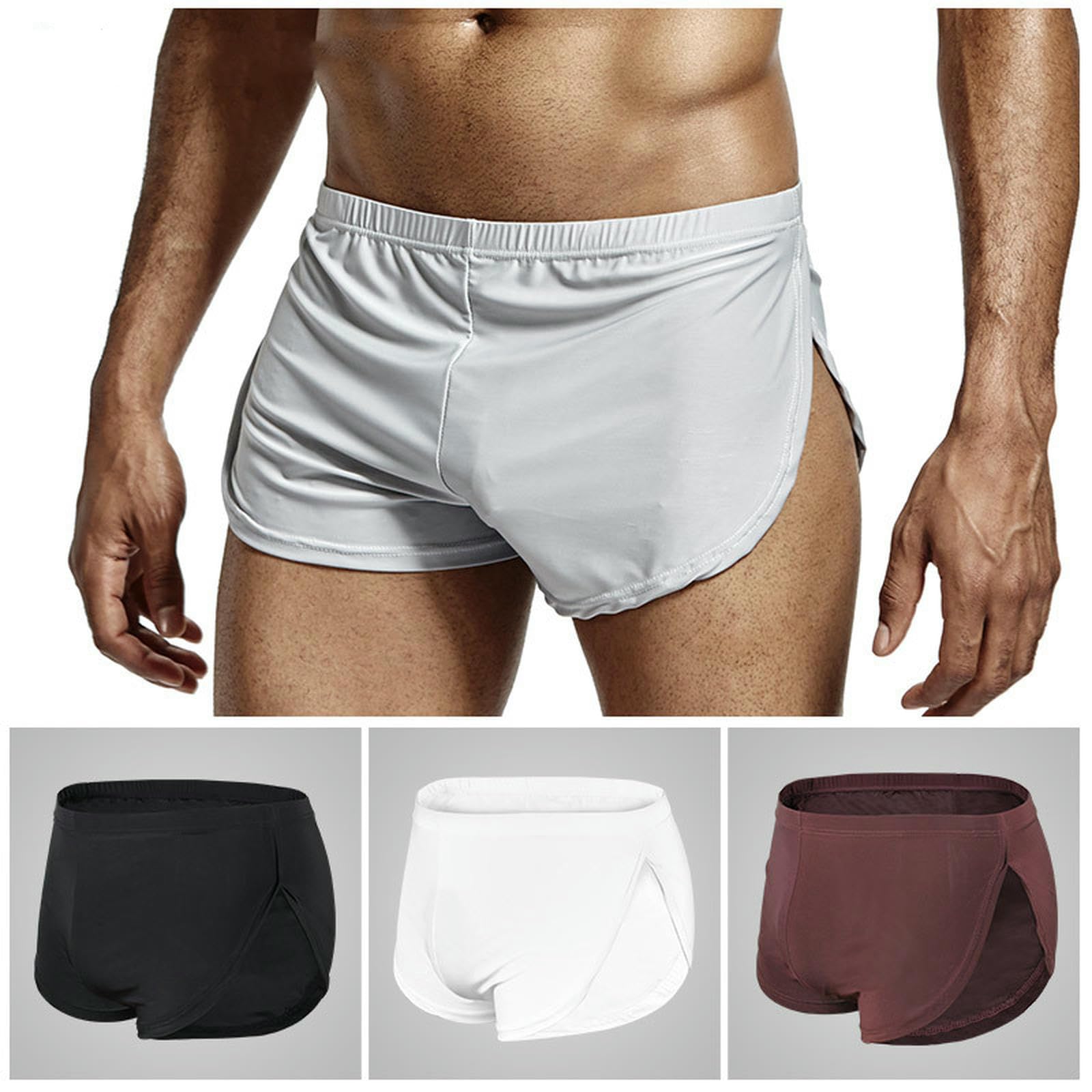 Boxer Uomo Cotone Traspirante Pantaloni Sportivi Bassi Traspiranti da Uomo in Seta Ghiacciata A Sfioramento della Biancheria da Uomo di Grandi Dimensioni-6 Colori-s