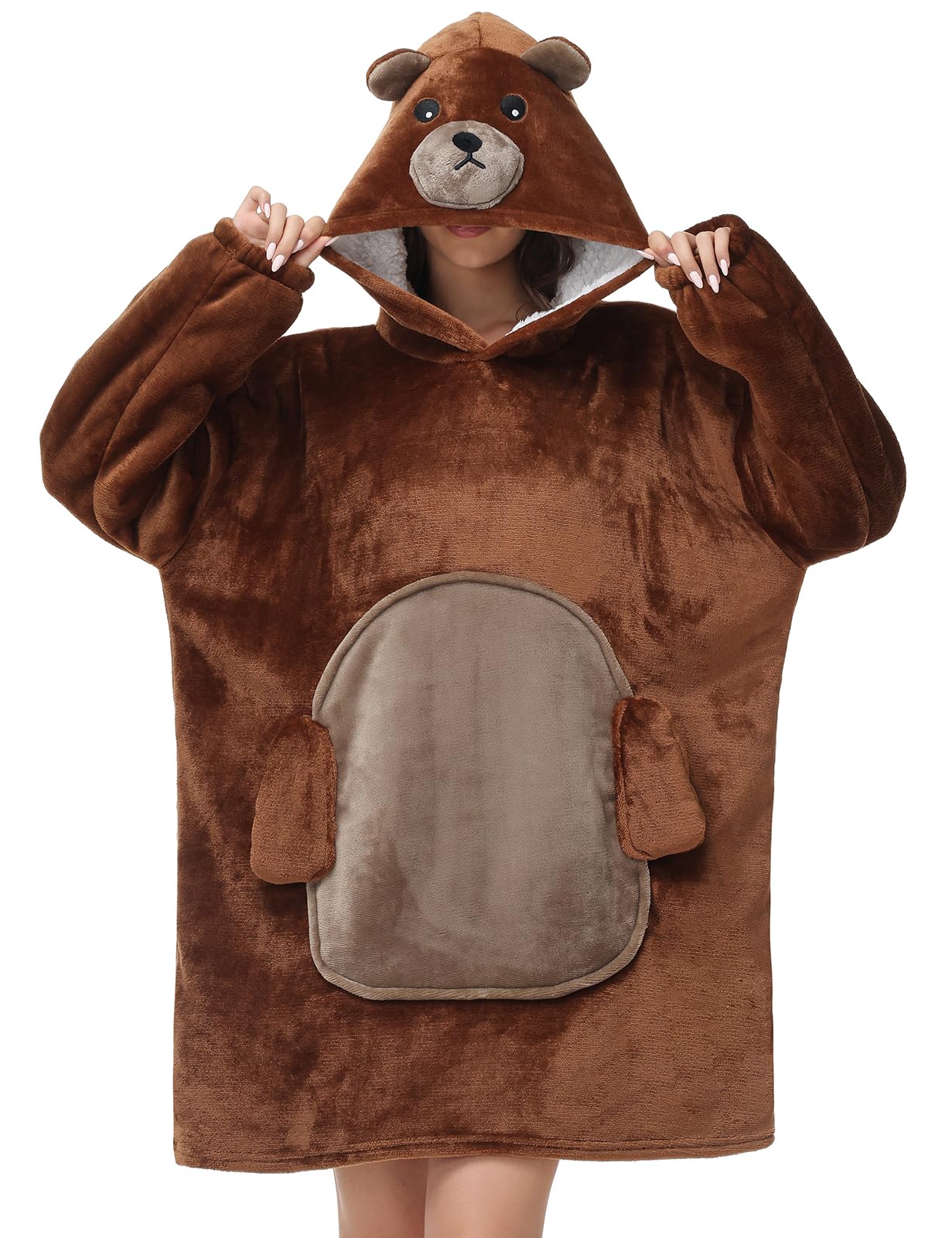 Xinlong Hoodie Decke Damen Übergroßes Panda Kuscheldecke mit