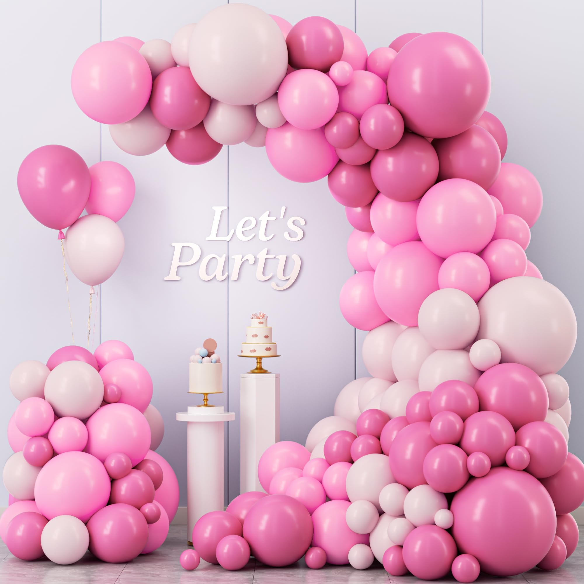 Photo 1 of ***STOCK PHOTO FOR REFERENCE ONLY***
***MISSING PARTS***
Pink Balloon Garland Arch Kit, Kelfara 109Pcs Hot Pink Latex Pastel Pink Balloon, 18 12 10 5 Inch Latex Balloons for Wedding Birthday Princess Theme Bridal Baby Shower Bridal Shower Party Decoration
