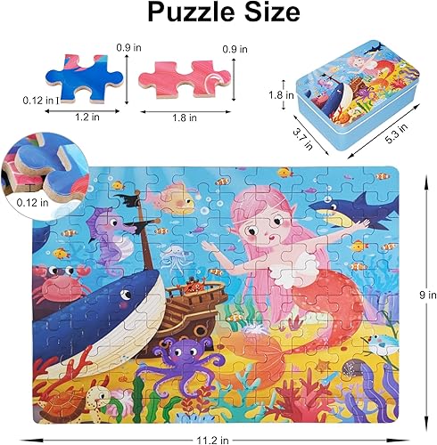 Miniatura 6 de Rompecabezas de 100 piezas para niños de 4 a 8 años, rompecabezas de madera para niños y niñas de 8 a 12 años, juguetes para niños, regalos