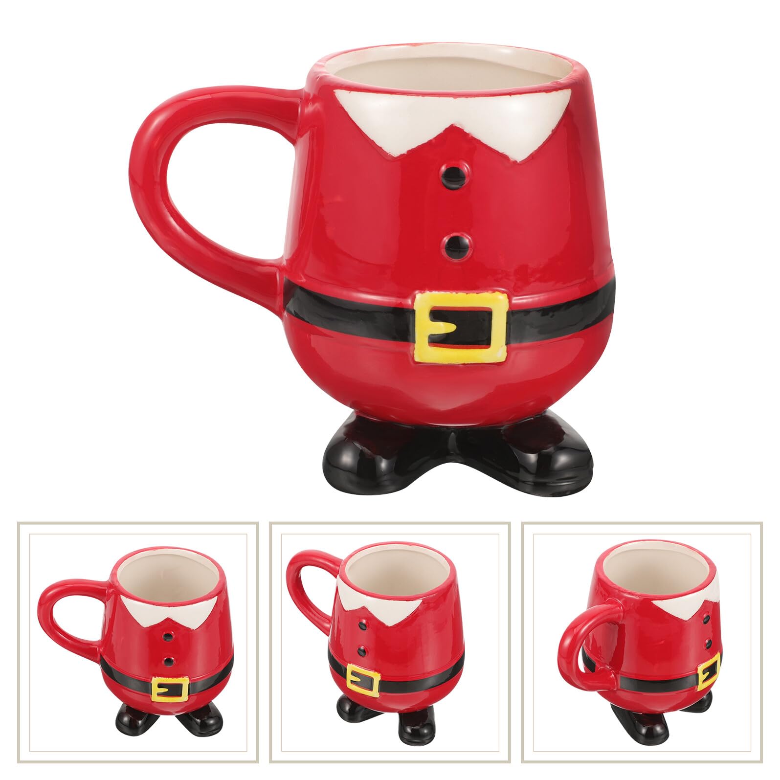 VALICLUD Copa de Papá Noel Taza Navideña Adorable de Cerámica para Fiesta de Navidad Diseño de Papá Noel Obsequio Navideño Hogar