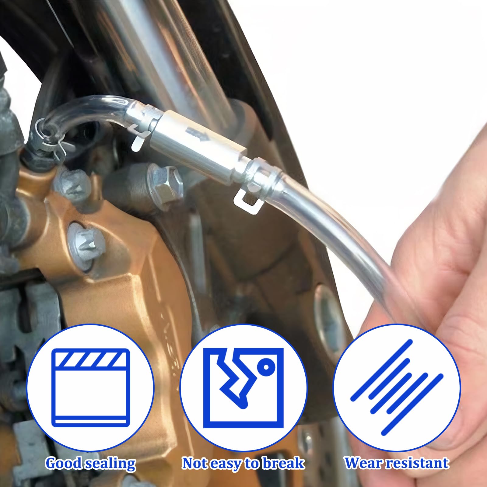 AOUZOVLI 2 Set Tubo Flessibile per Lo Spurgo Freni Moto, Spurgo Freni Moto, Spurgo-Freni Auto con Valvola di Non Ritorno, Kit di Spurgo-Frizione per Moto, Scooter E Biciclette