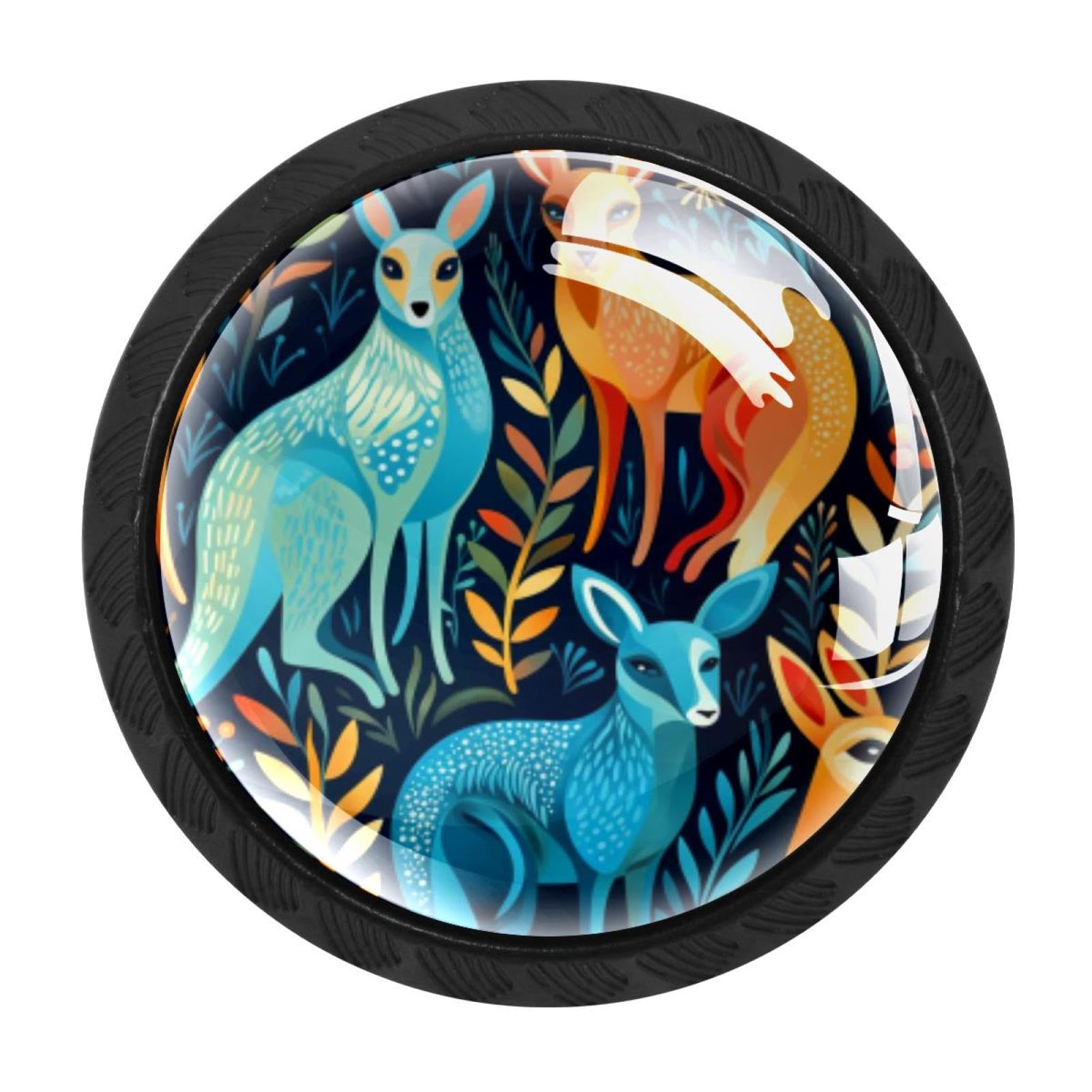 Chenzzzz Multicolored 06 4 Pieces Kangaroo Drawer Knobs, 35Mm Black Cabinet Knobs, Drawer Pulls And Knobs, Dresser Drawer Knobs, Cabinet Hardware Kitchen Cabinet Knobs