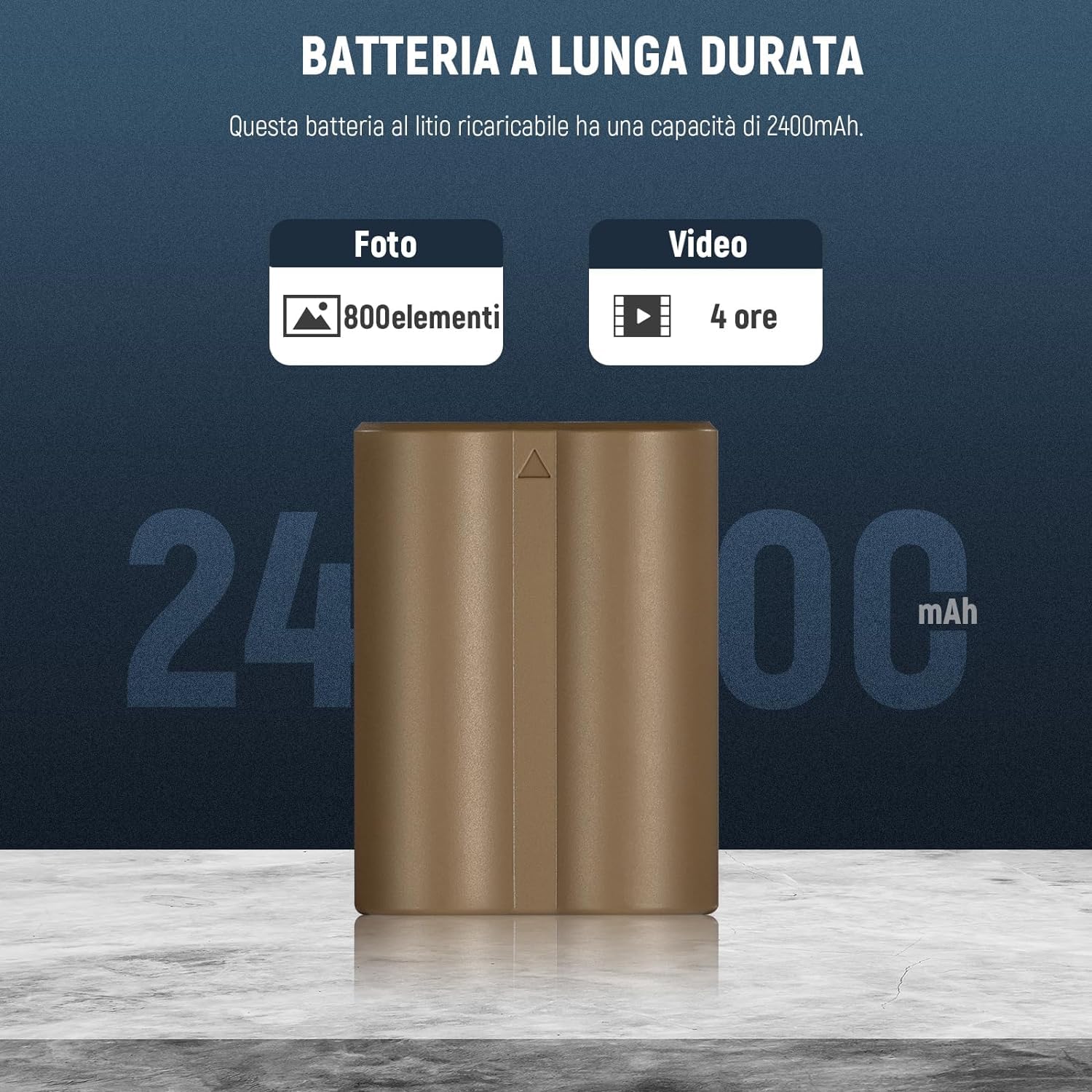 NEEWER Batteria Sostitutiva NP-W235 2400mAh Ricaricabile con Cavo di Ricarica USB Tipo C, Compatibile con FUJIFILM X-T5 X-T4 GFX 100S GFX 50S II X-H2S VG-XT4 Battery Grip