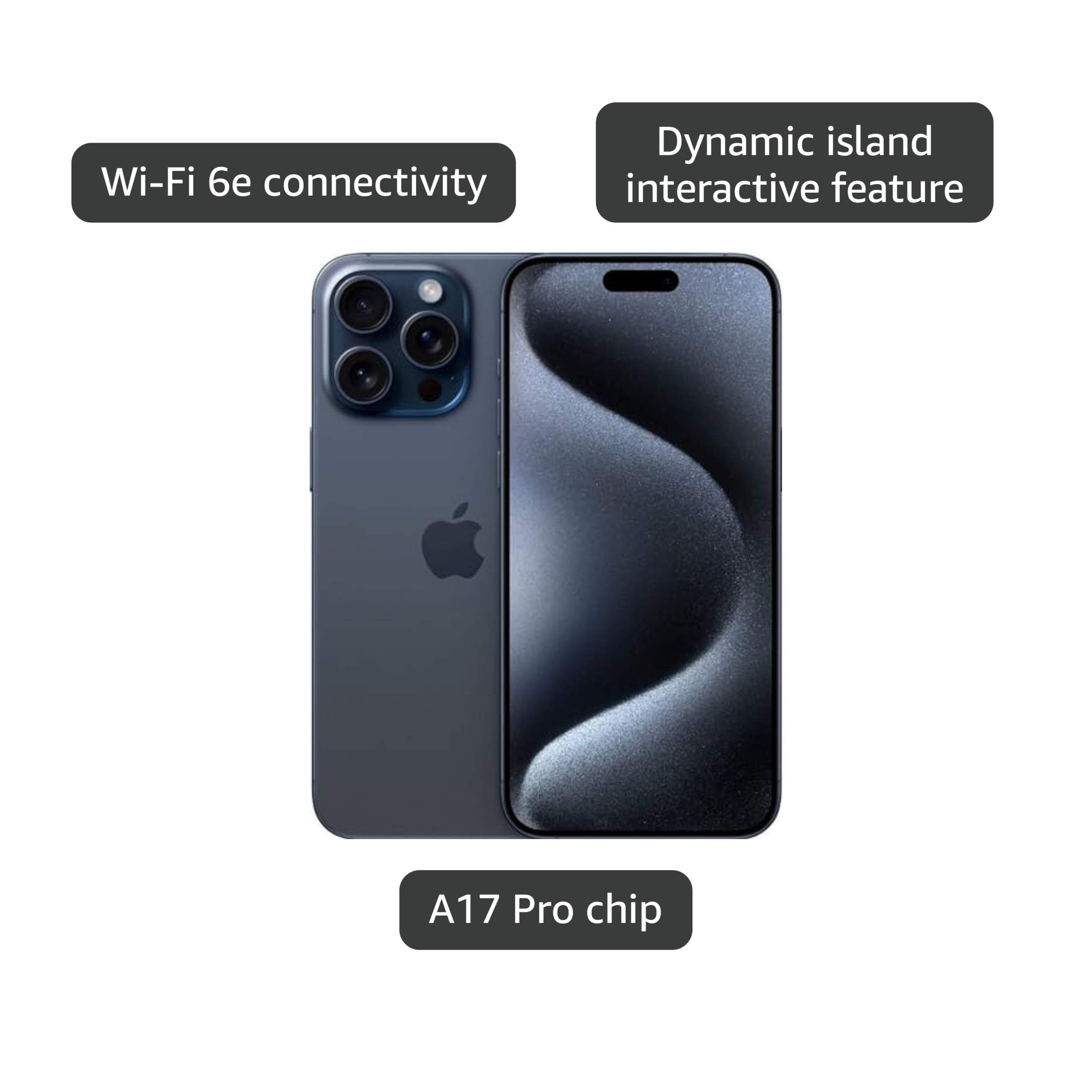 Amazon.com: Apple iPhone 15 Pro Max, 256GB, Blue Titanium - AT&T