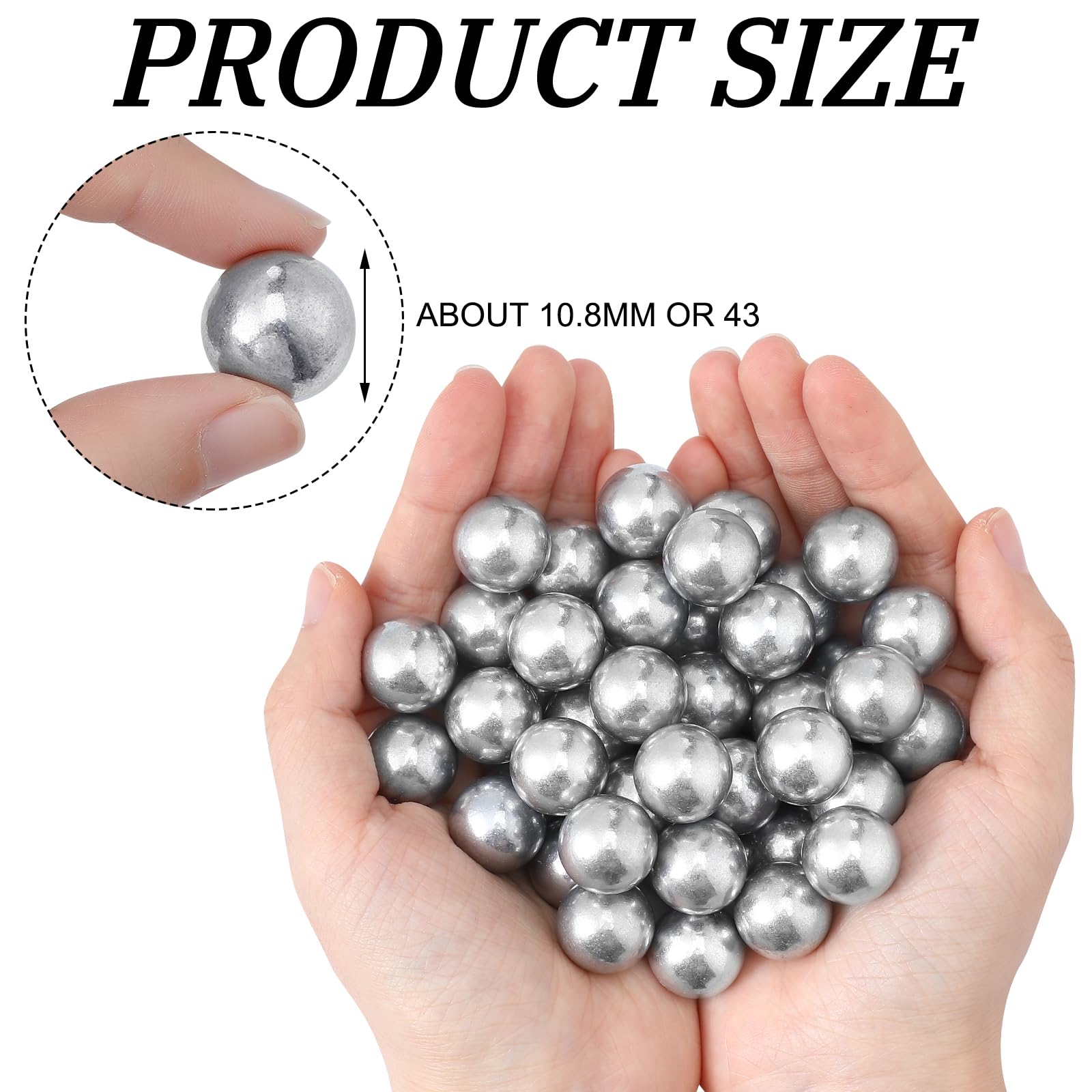 Gisafai 150 Pcs 43 Caliber Aluminum Paintball Ammo Practice Paintball Powerful Non Lethal for Shooting Training Practice