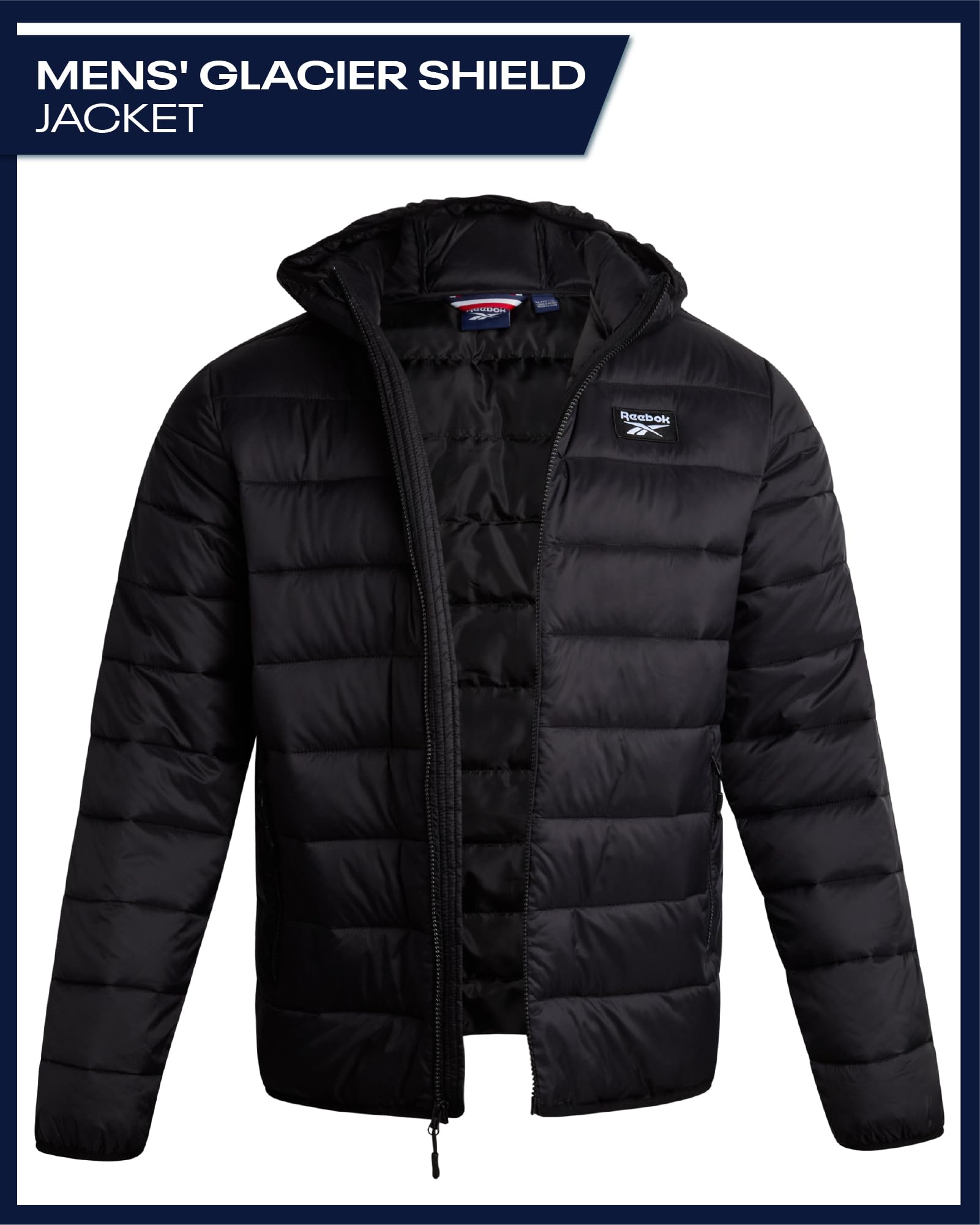 Reebok Men's Jacket – Lightweight Hooded Quilted Puffer Coat – Warm Insulated Winter Jacket for Men (S-4X)