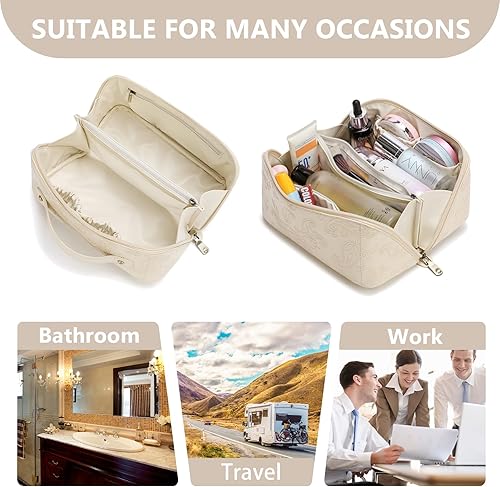 Miniatura 6 de WIWODADI Bolsa de maquillaje de viaje bolsa organizadora de maquillaje de viaje de gran capacidad para mujer bolsa organizadora de maquillaje