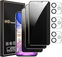 Vista 1 de 3 Pack Privacy Screen Protector for iPhone 11 6.1 Inch with 3 Pack Camera Lens Protector, Anti Spy Tempered Glass Film, Anti-Scratch, Touch