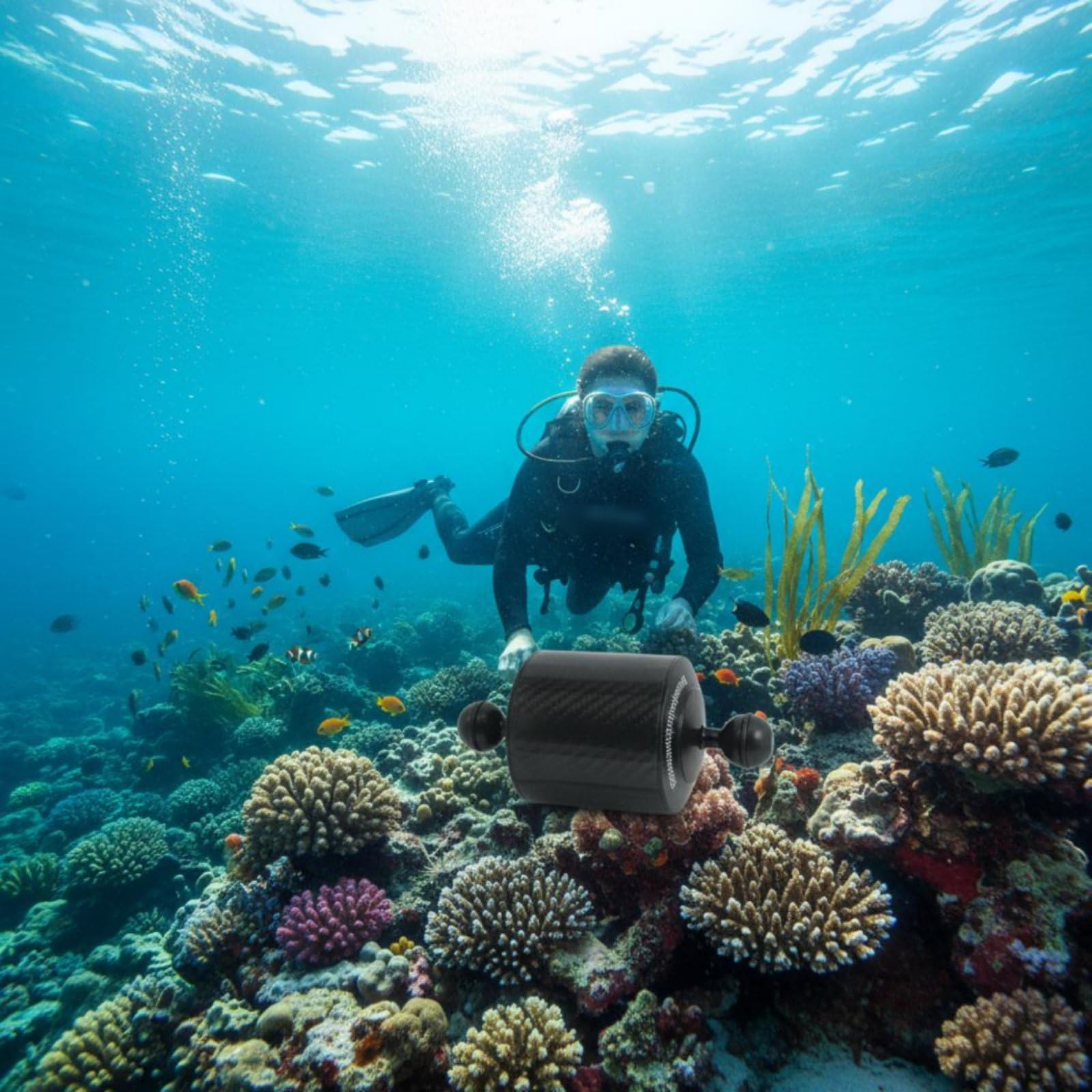 Auftriebsarm mit Doppelkugelkopf Ultraleicht Karbonfaser-Auftriebsarm und Sturdy Schwimmarm mit Doppelkugelkopf für Unterwasserfotografie