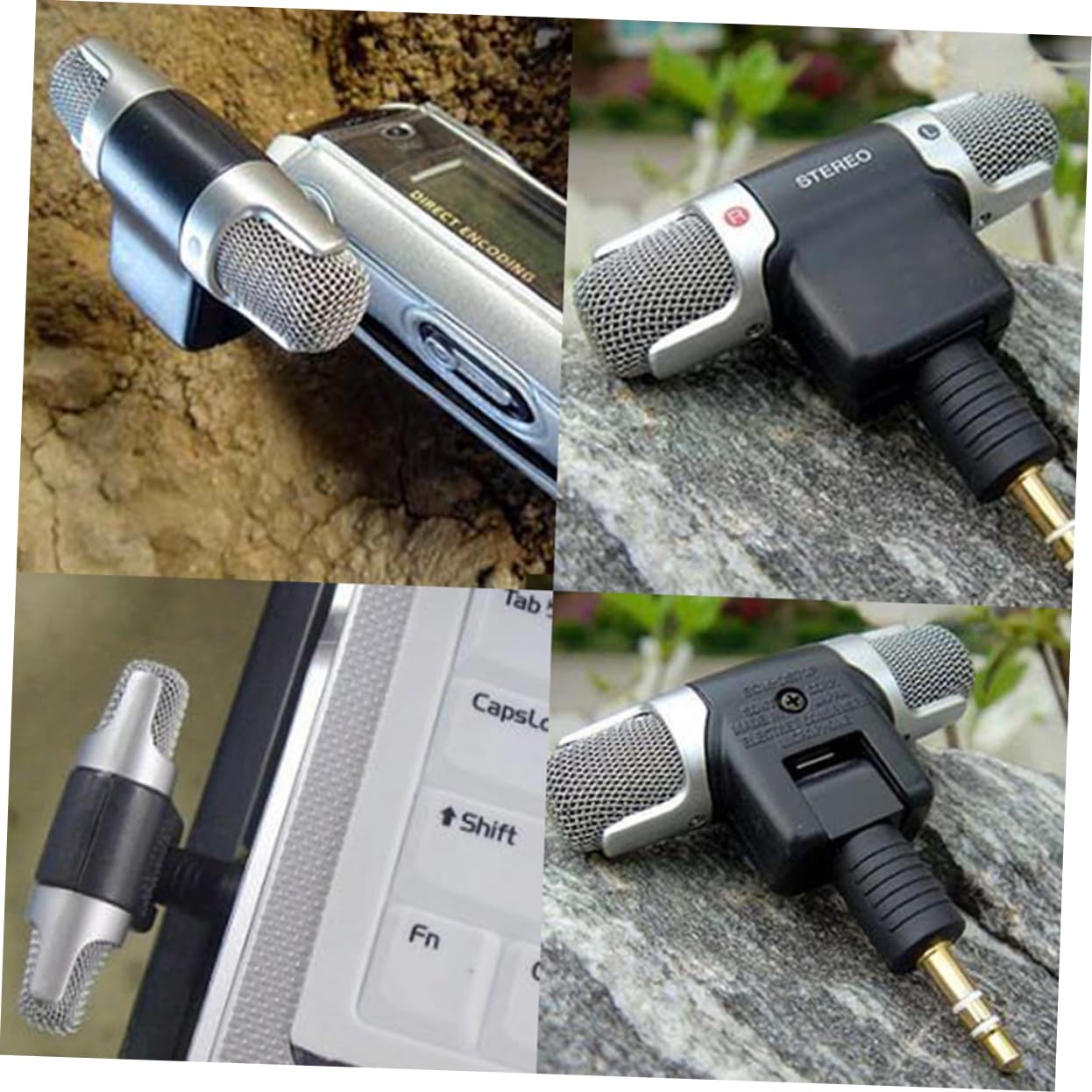 Veemoon 1pc Mini Stereo Microphone Jack for Pc and Laptop Lightweight Design for Stereo Recording Direct Connection Operation for Vlogging and Music Recording