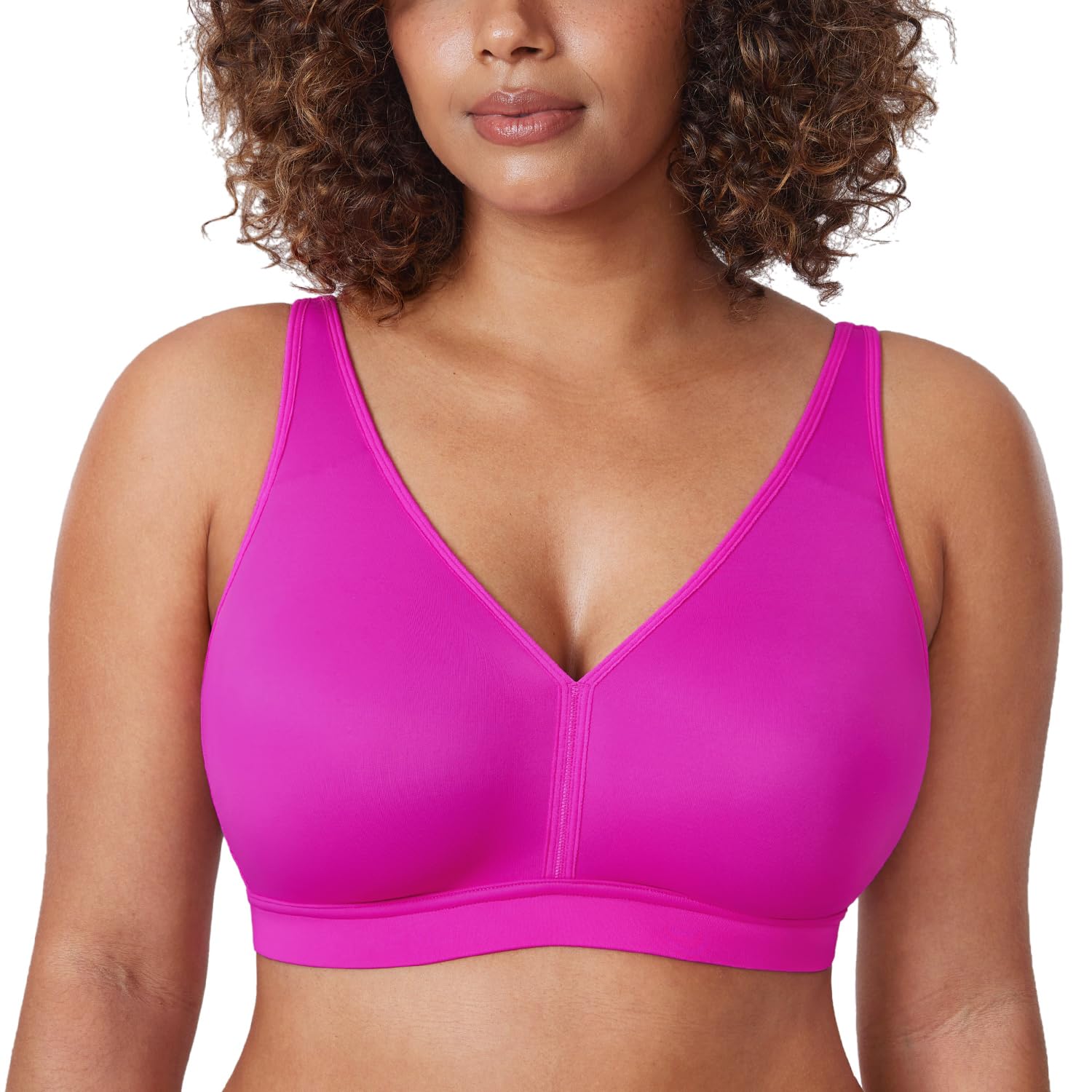 AISILIN Women's Plus Size Wireless Bra Support Comfort Full Coverage Unlined No Underwire Smooth