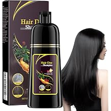 Black Hair Dye Shampoo - 3 in 1 Black Hair Shampoo for Women Men - Herbal Dye Shampoo for Grey Hair Coverage, Lasting 30 Days 500ml