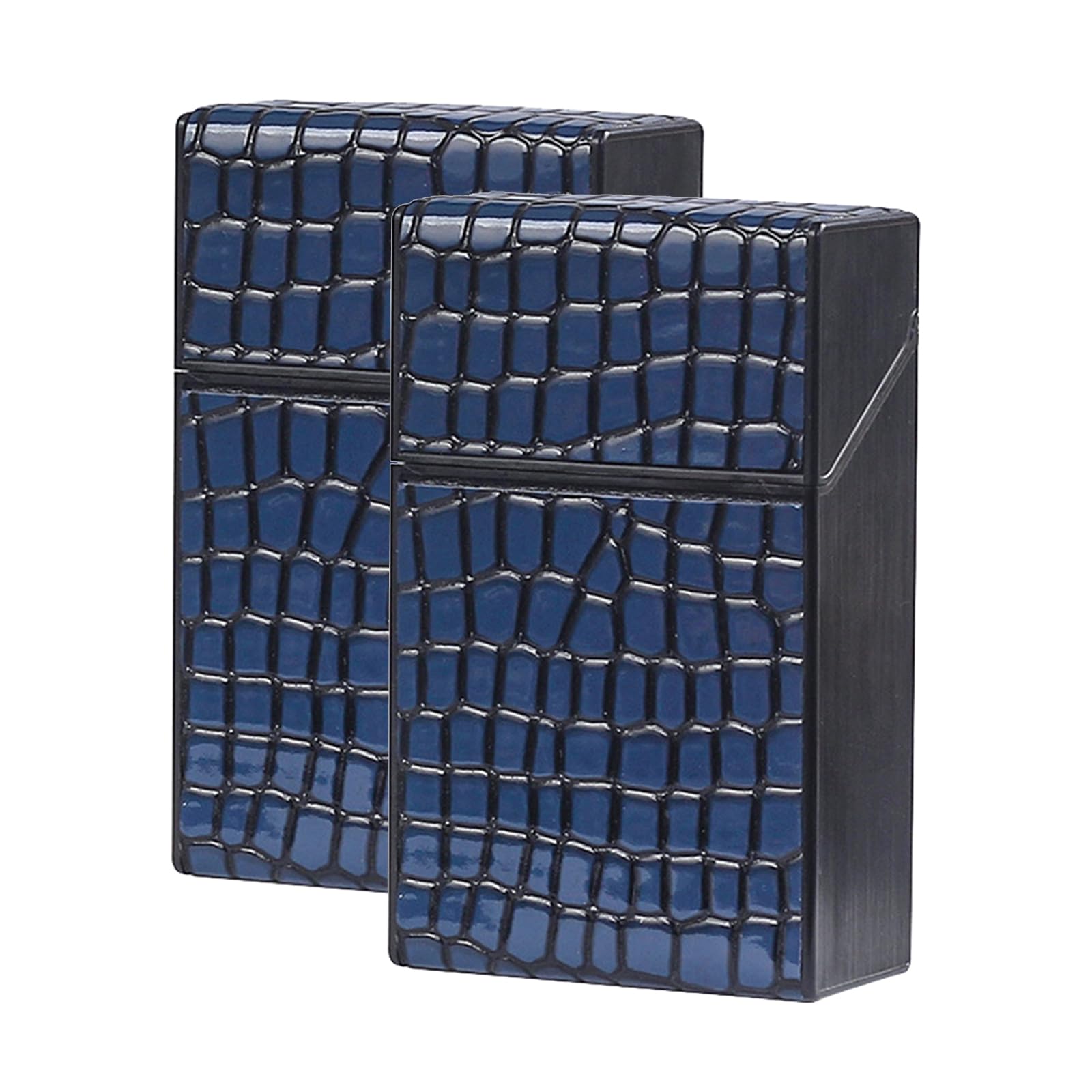 Lorxilar 2 Pack Box Cigarette Case Holder Women Men King Size Cigarettes Plastic Cigarette Case for 20's,One Size,Blue