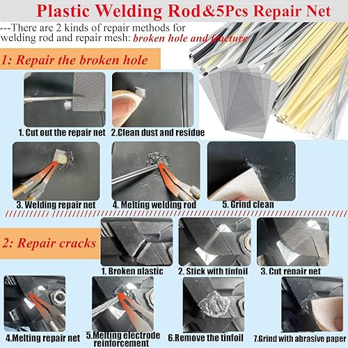 Miniatura 2 de Soldador de Plástico Mejorado de 220W, Kit de Soldador de Reparación de Soldadura de Plástico 2 en 1, 1000 PCS Pistola de Soldadura de Grapadora