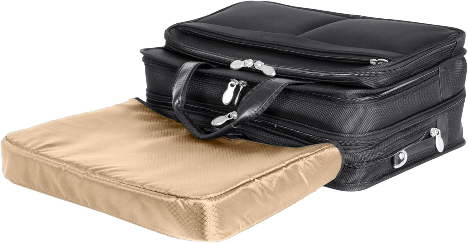 McKlein, R Series, Walton, Tech-Lite Ballistic Nylon, 17" Nylon Expandable Double Compartment Laptop Briefcase w/Removable Sleeve, Black (73985)