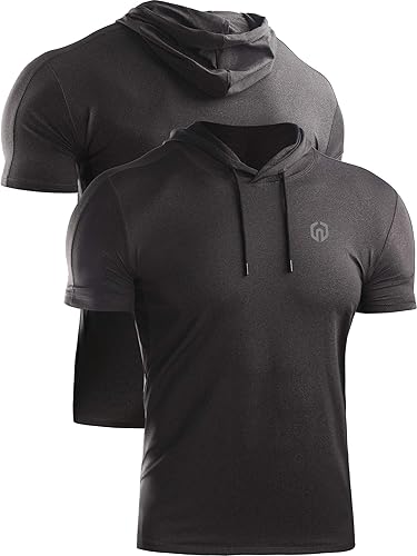 Miniatura 2 de NELEUS Camisa deportiva Dry Fit Performance con capucha para hombre