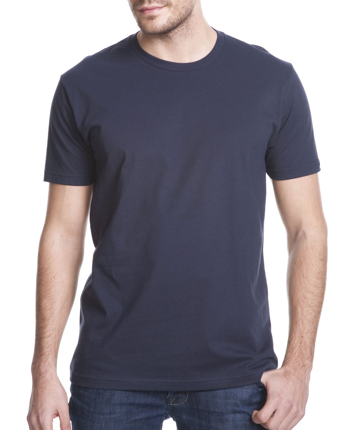 Next Level Mens Cotton Crew - WHITE - XS - (Style # 3600 - Original Label) - Blue -