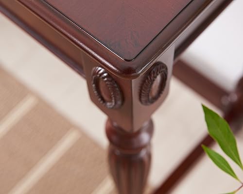 Miniatura 9 de Solid Wood Computer Writing Desk with 2 Storage Drawers, Traditional Vanity Dressing Table, Small Home Office Desk, Corner Table, Easy Assembly