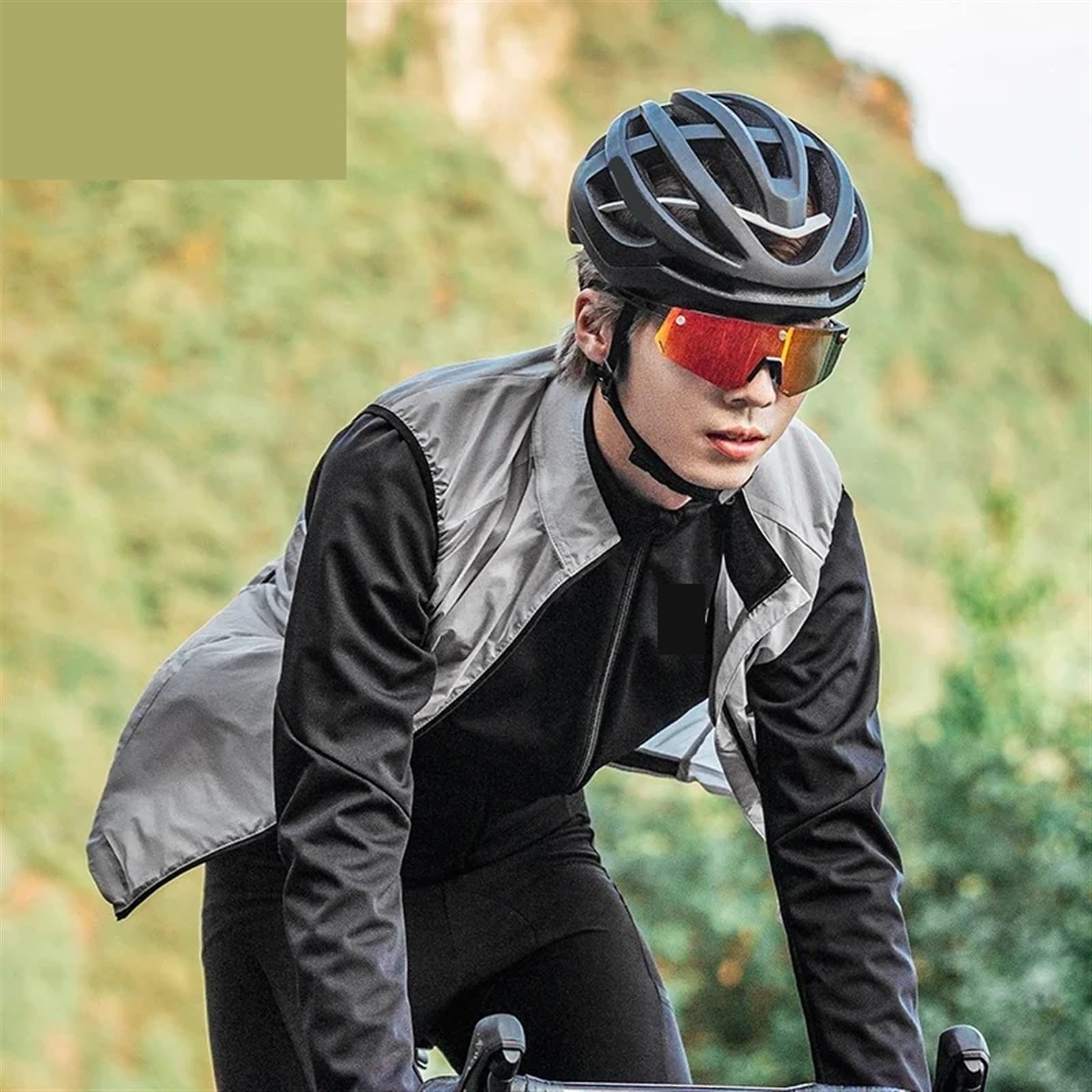 Chaleco Ciclismo Chaleco de ciclismo Chaqueta bicicleta impermeable y transpirable seguridad reflectante deportivo ligero for correr al aire libre