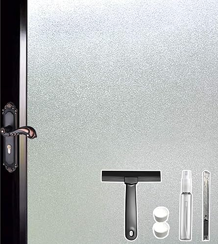 DUOFIRE Película de privacidad para ventana, película de vidrio esmerilado natural, película de vidrio de adherencia estática, sin pegamento,