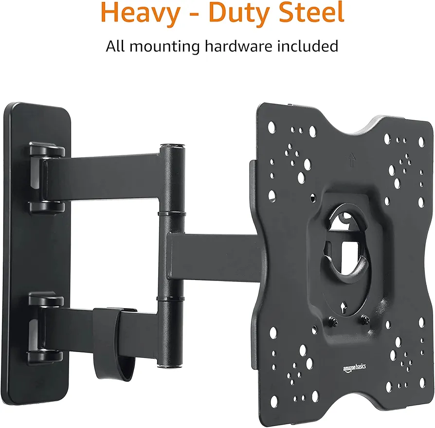 Amazon Basics Full Motion Articulating TV Monitor Wall Mount for 26" to