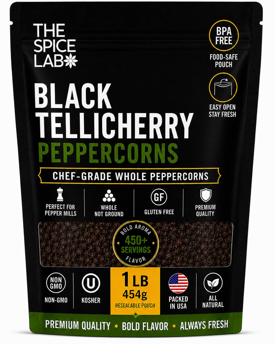 pepper Amazon.com : The Spice Lab Black Tellicherry Peppercorns for