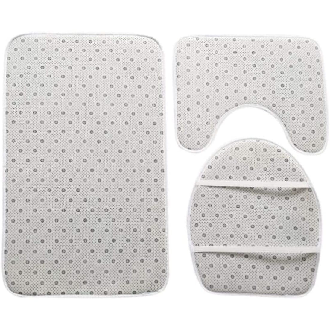Lot de 3 Tapis de Bain antidérapants en Polyester Doux pour Salle Bain - 50 x 80 cm - et Or