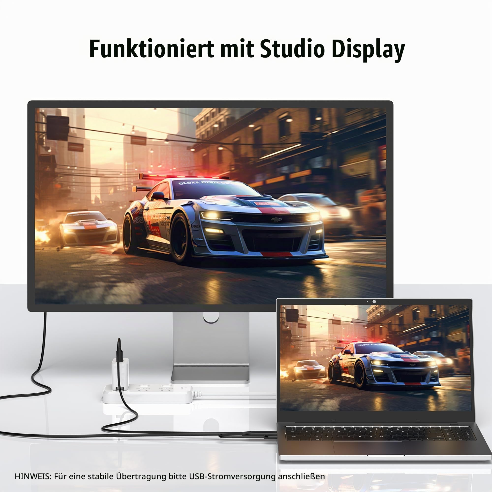 DisplayPort-auf-USB-C-Kabel, 5K @ 60Hz/4K @ 144Hz, 2 m DP auf USB C für mobilen Monitor, Studio-Display, XREAL Beam, Touch-Funktion, kompatibel mit Nreal Xreal, Switch, Xbox, Steam Deck, PS4/5