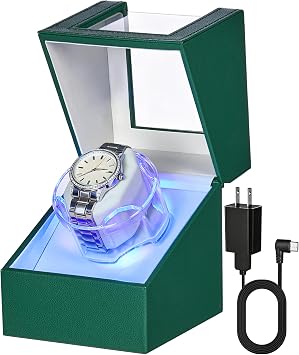 Watch Winder for Automatic Watches, 4 Modes Single Watch Winder Box Green