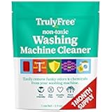 Truly Free Laundry Washing Machine Cleaner and Deodorizer | Top Load & Front Load Washer Cleaner for Grime, Mold, Odor Remover | Safe for HE Washing Machines & Septic Tanks, Non Toxic, Natural, Clean