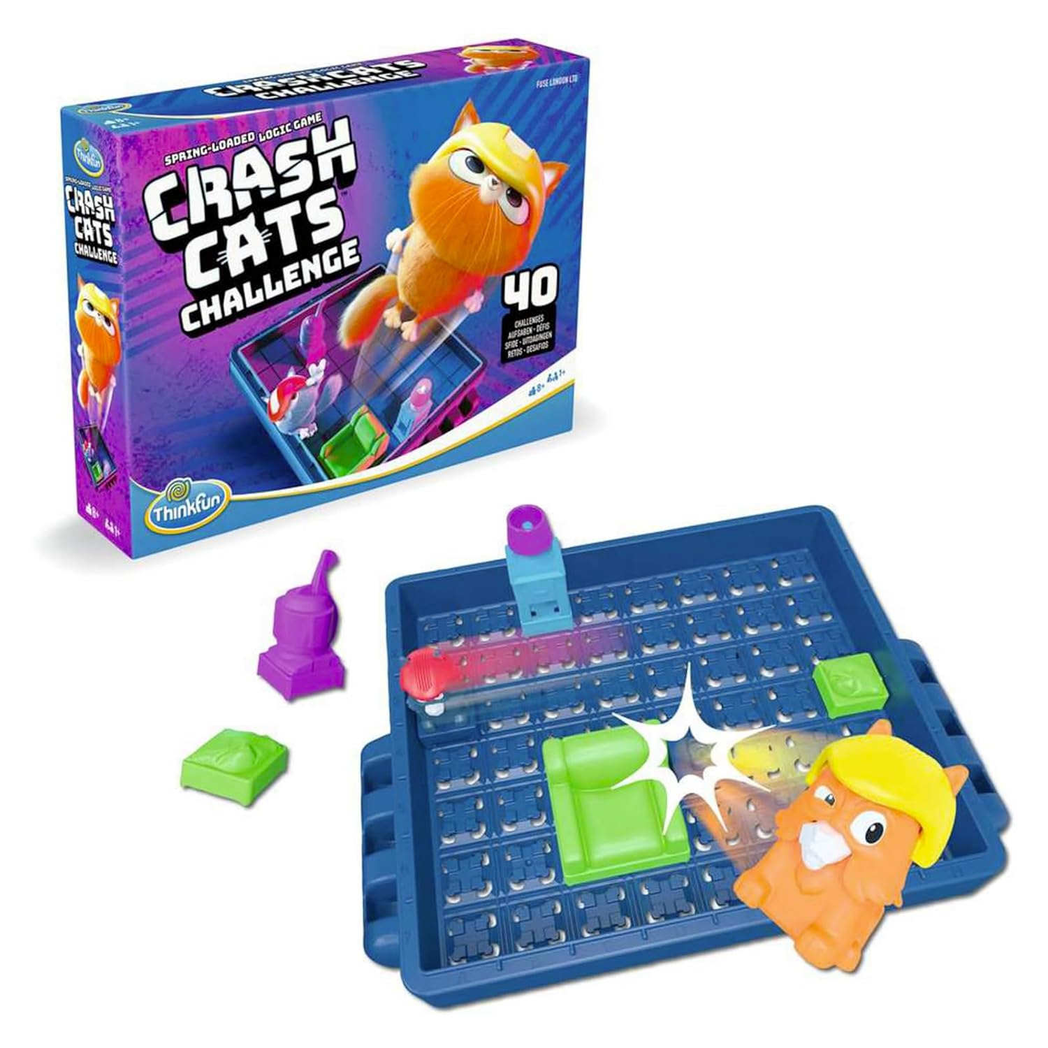 Thinkfun Crash Cats Sliding Puzzle Game Family Logic Challenge 40 Levels