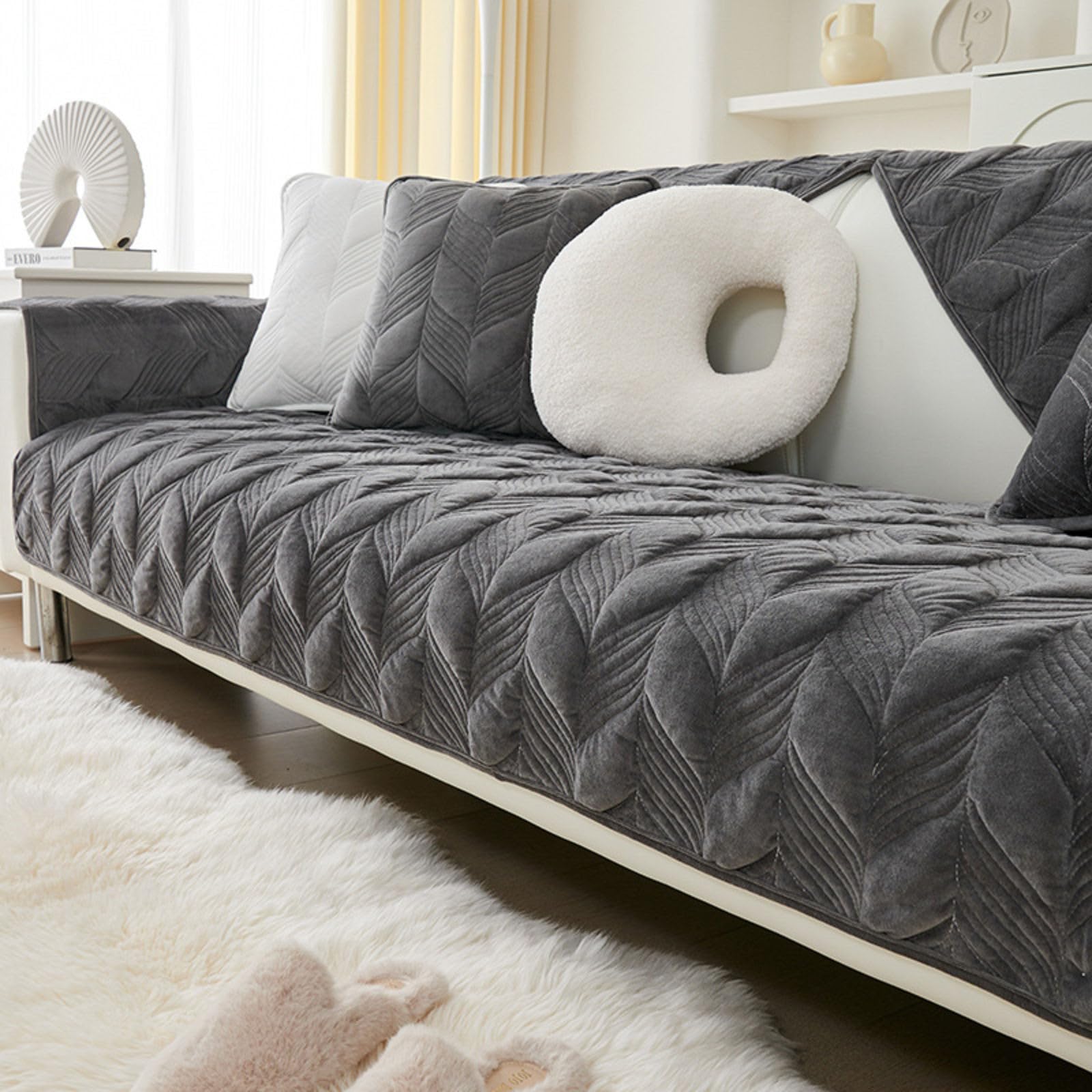 Sofabezug Antirutsch,Anti Slip Sofa Cushion,sofaschutz Wasserdicht L Form,sofaschutz Katze Sofaschoner,Couch Bezug Ecksofa Schmutzabweisend Sofaschutz Hund Kratzschutz Katze(A8,110x210cm)