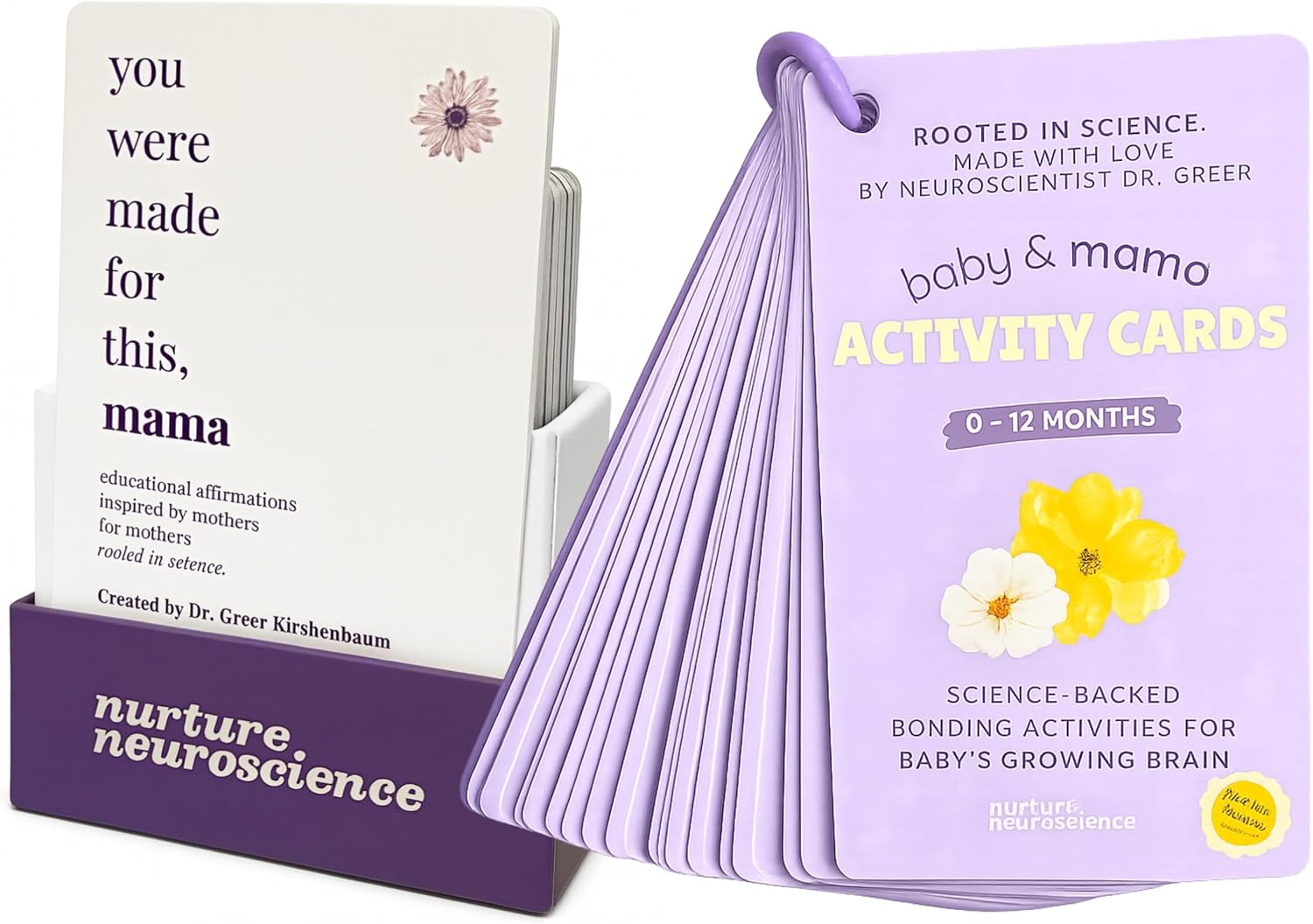 New Mom Gift Set | Postpartum Affirmation Cards and Baby Activity Cards for Infant Development | Created by Neuroscientist Dr. Greer Kirshenbaum