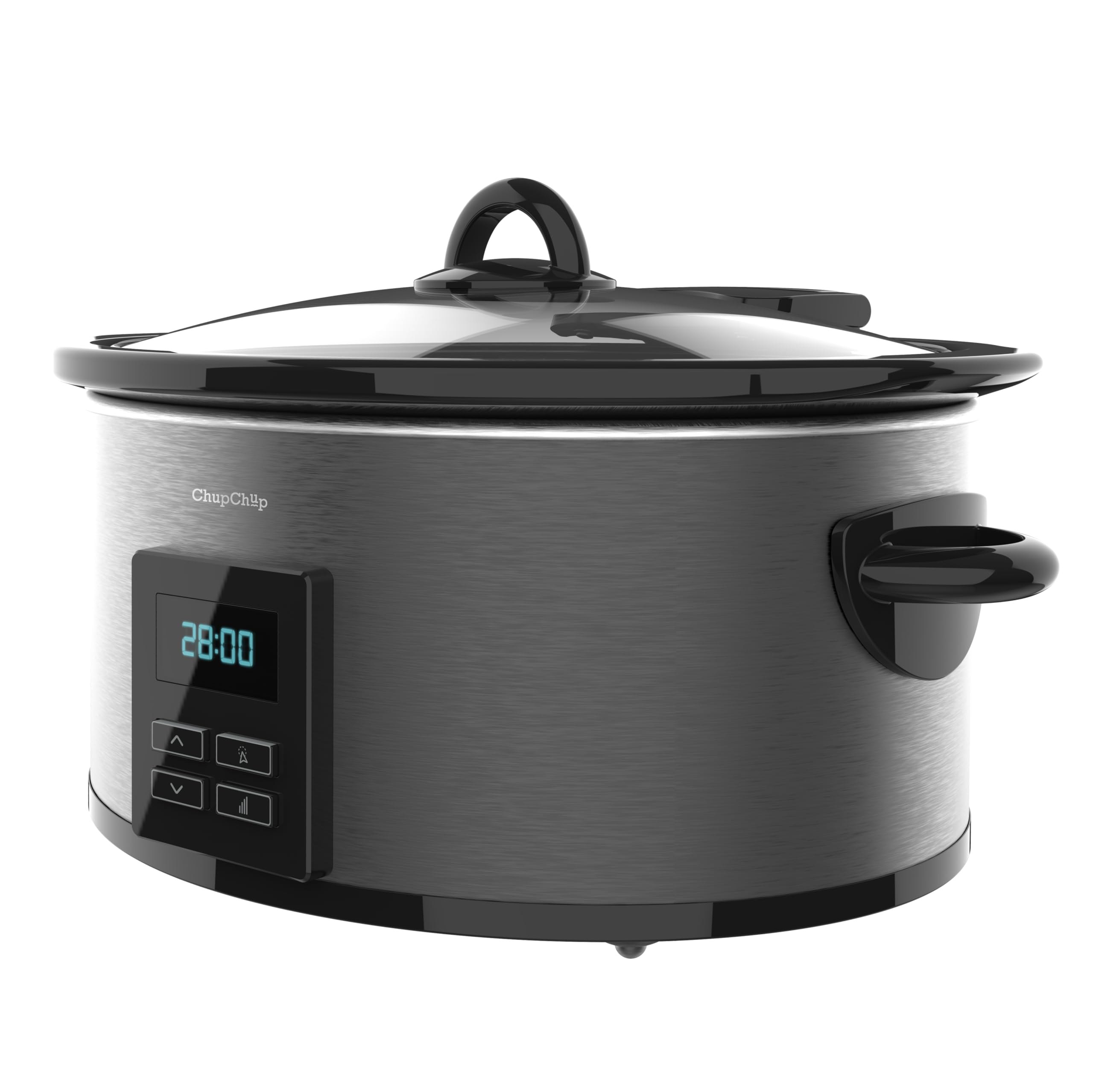 Cecotec Pentola a Cottura Lenta - Slow Cooker 5.5 L Digitale ChupChup Matic. 240W, Vasca Ceramica, Coperchio Vetro, Programmabile 24 Ore, Timer 20Ore, 2 Livelli di Temperatura, Funzione Mantieni Caldo