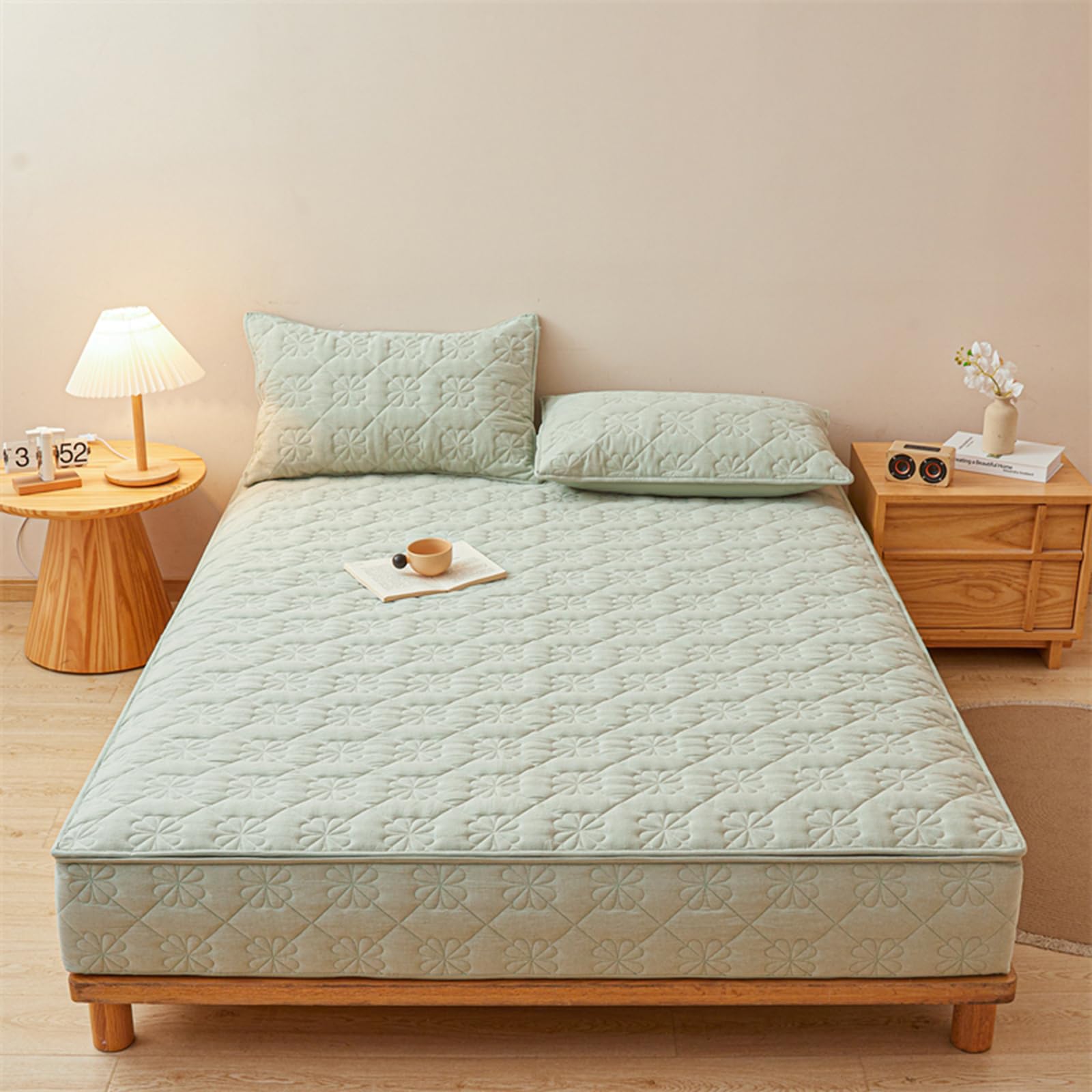 Housse de Matelas Intégrale Respirante 90x190/200,140x190/200,160x190/200 Surmatelas Housse de Matelas de Protection avec Fermeture éclair Amovible Lavable Protege Matelas Matelassé (140X190+27cm,C)
