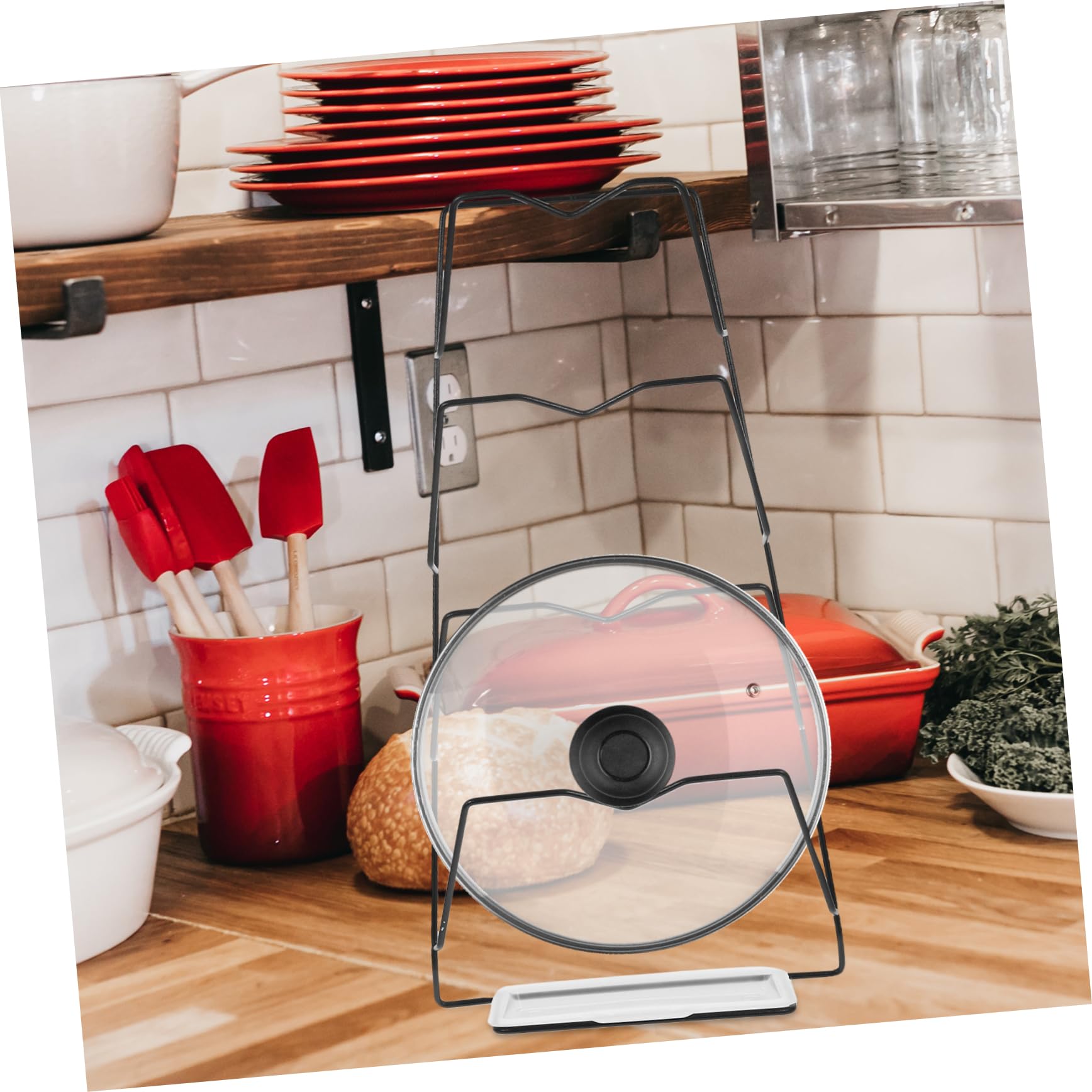 COLLBATH Wandmontierter Deckelhalter aus Eisen und Silikon, 1 Satz