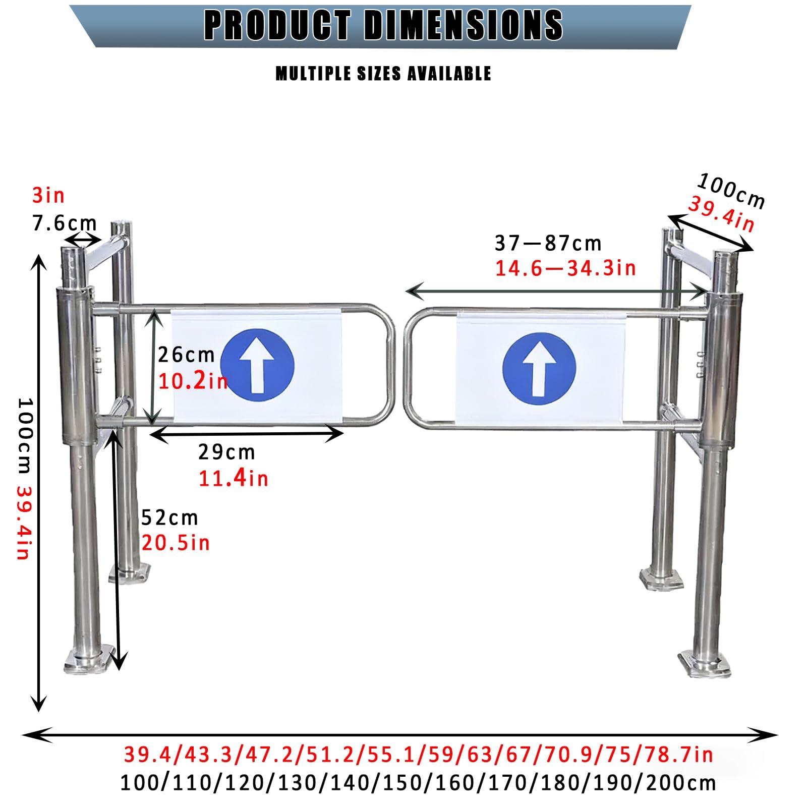 GateSelfClosingDoor para puerta peatonal manual de 120 cm, dispositivo de entrada industrial duradero y solución de control de acceso seguro
