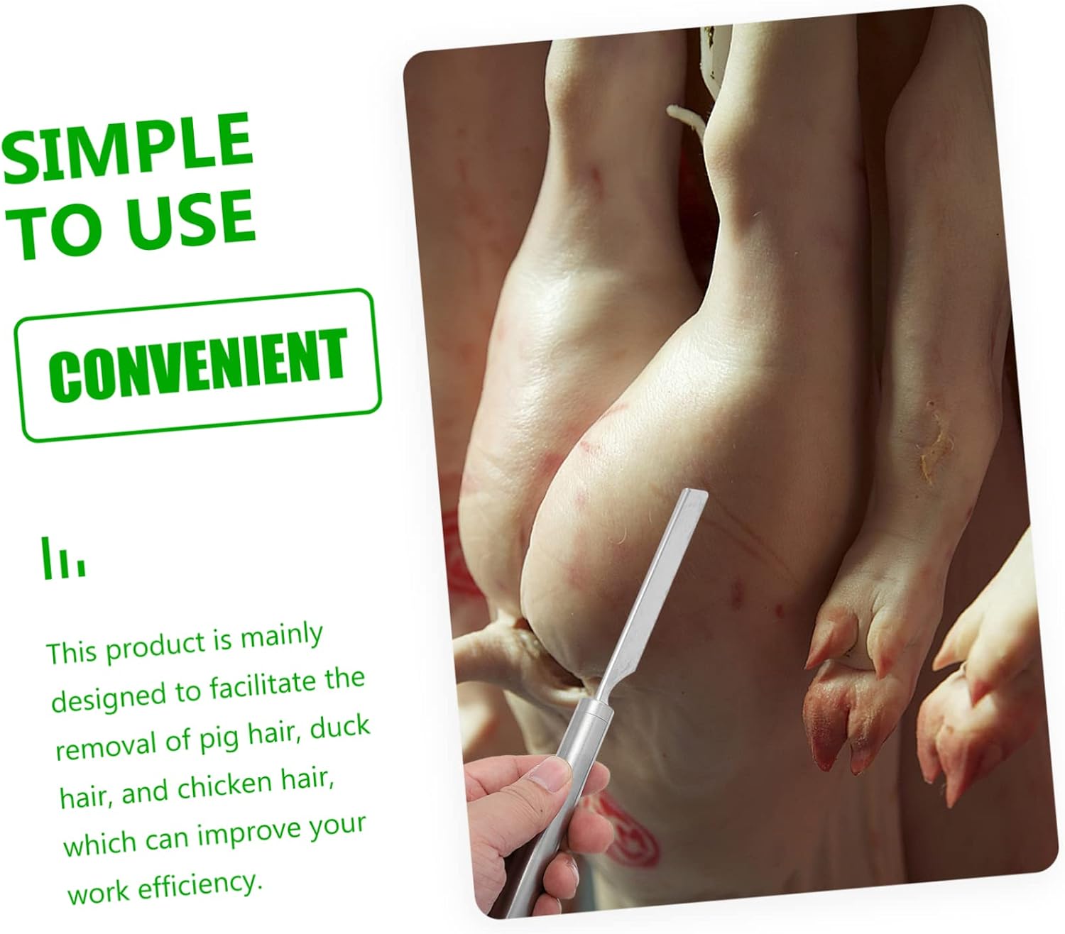 2pcs Stainless Steel Hair Removal Knife Easy Labor Saving Ergonomic for Pig Hair Wool Pet Fur Removal